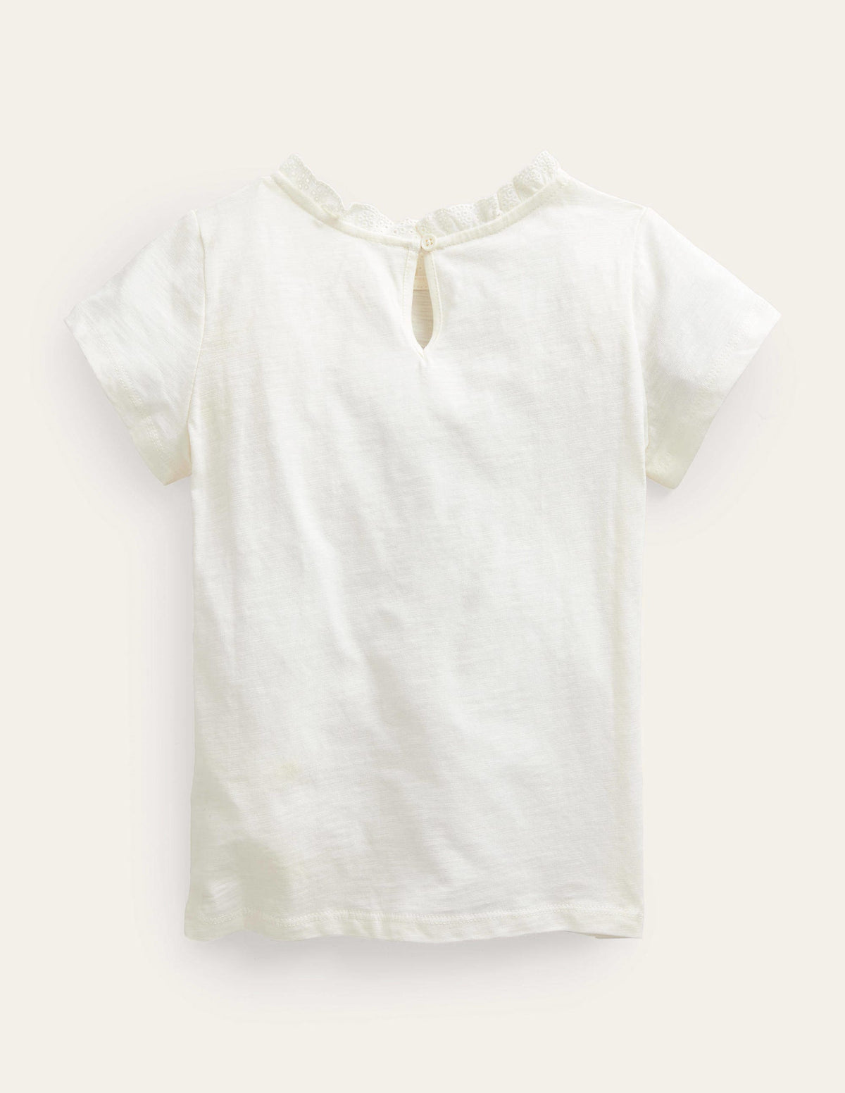T-shirt avec poche et broderie anglaise-Ivoire - Image 2