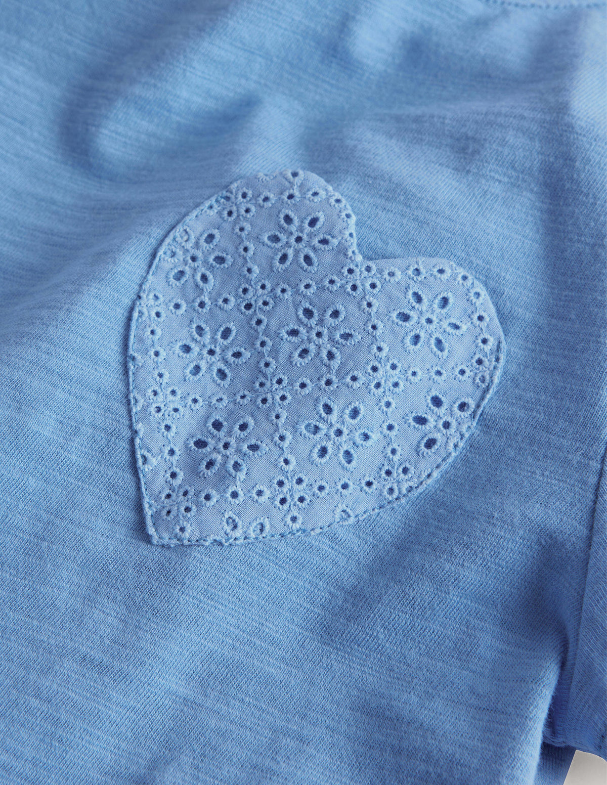 T-Shirt mit Lochstickereitasche-Himmelblau-3