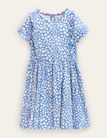 Ausgestelltes Kleid mit Rüschen-Penzance-Blau, Herzen