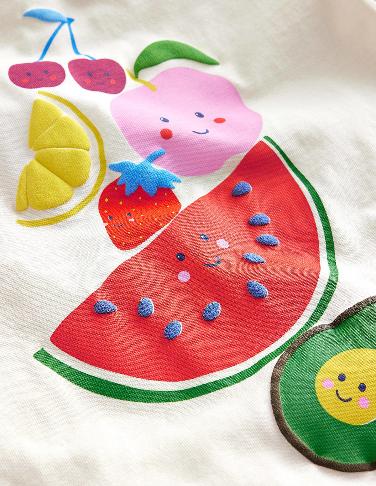 Ringer Logo T-Shirt-Ivory Fun Fruit-3