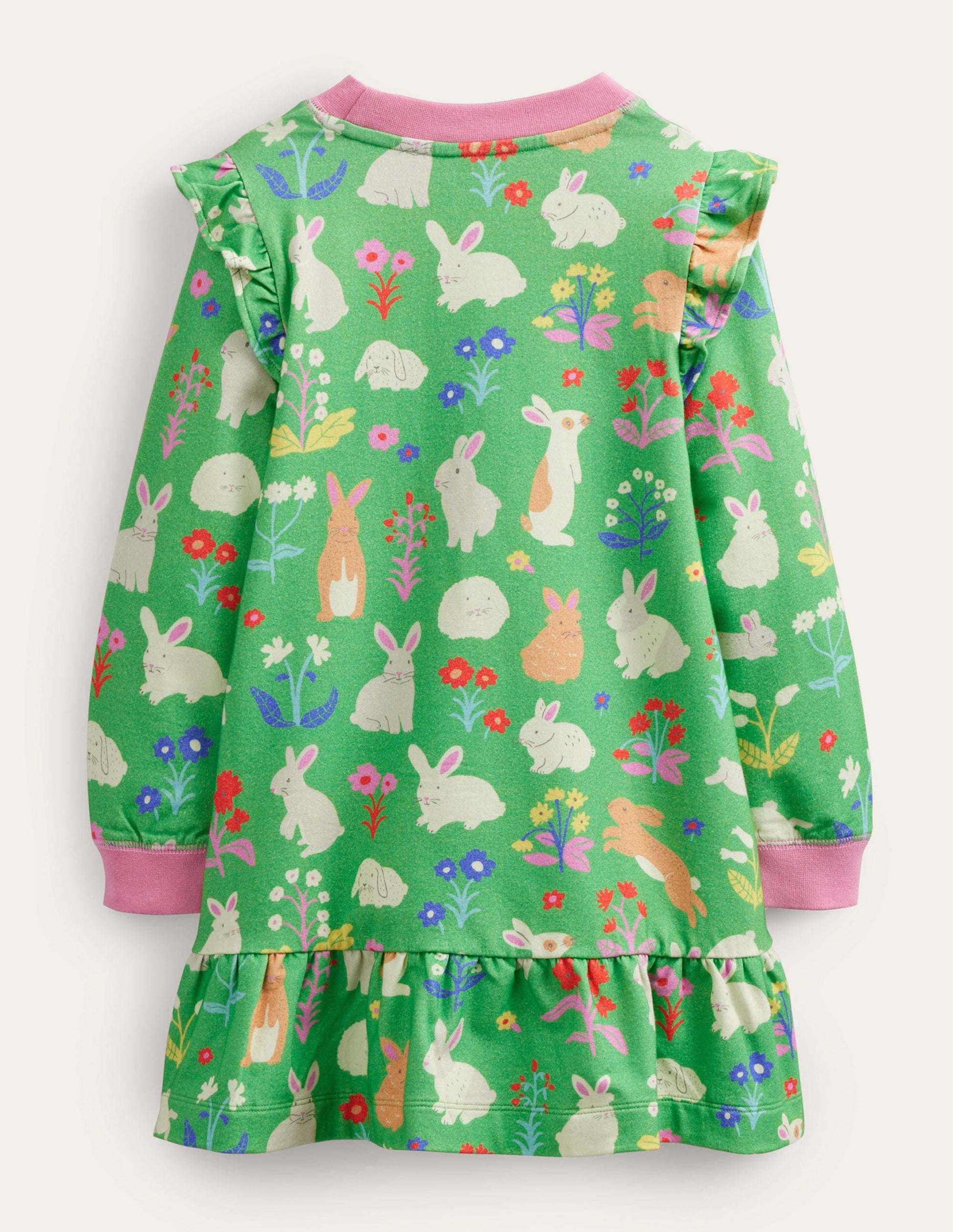 Bequemes Sweatshirt-Kleid-Aloe-Vera-Grün, Häschen-2