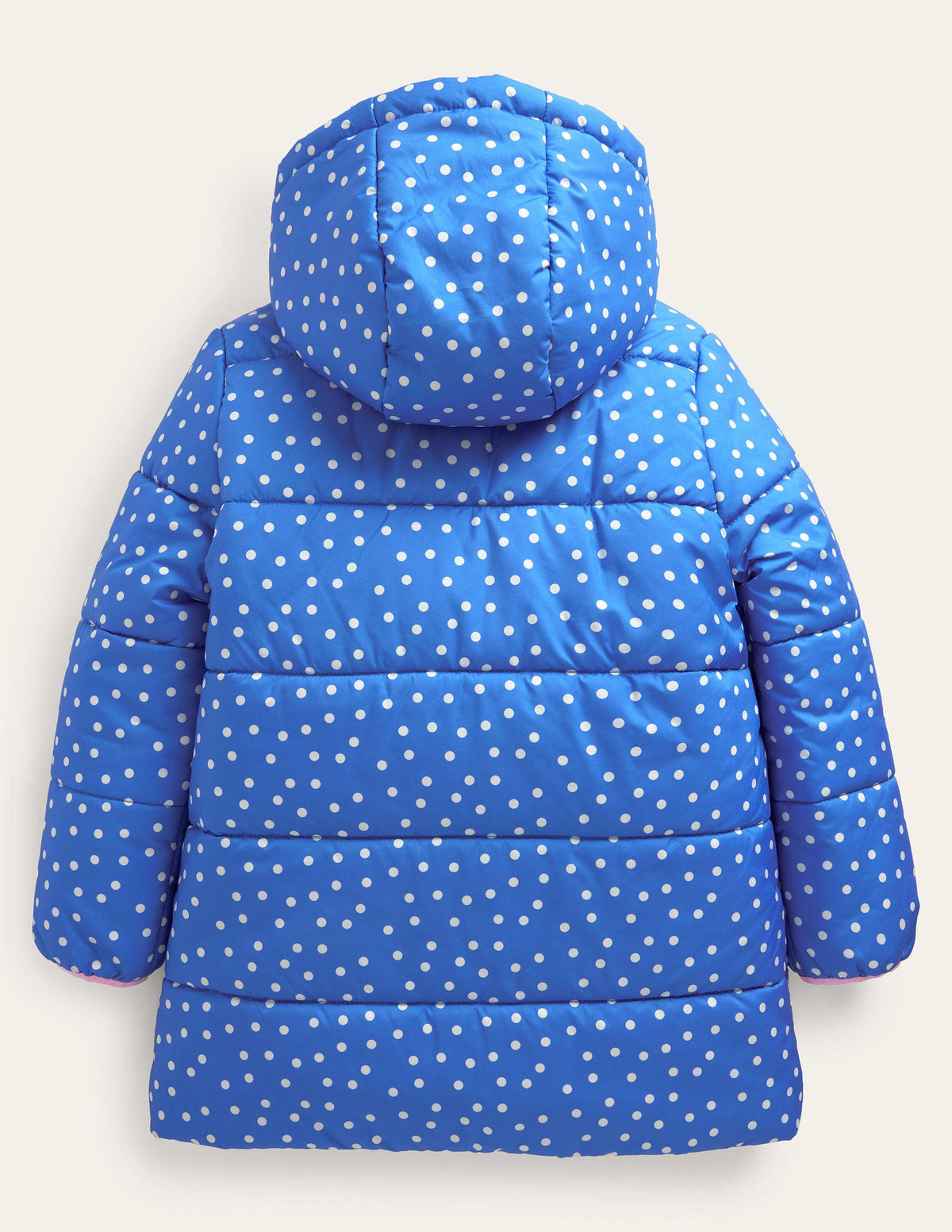 Flauschiger Puffermantel-Cabana-Blau mit Punkten-2