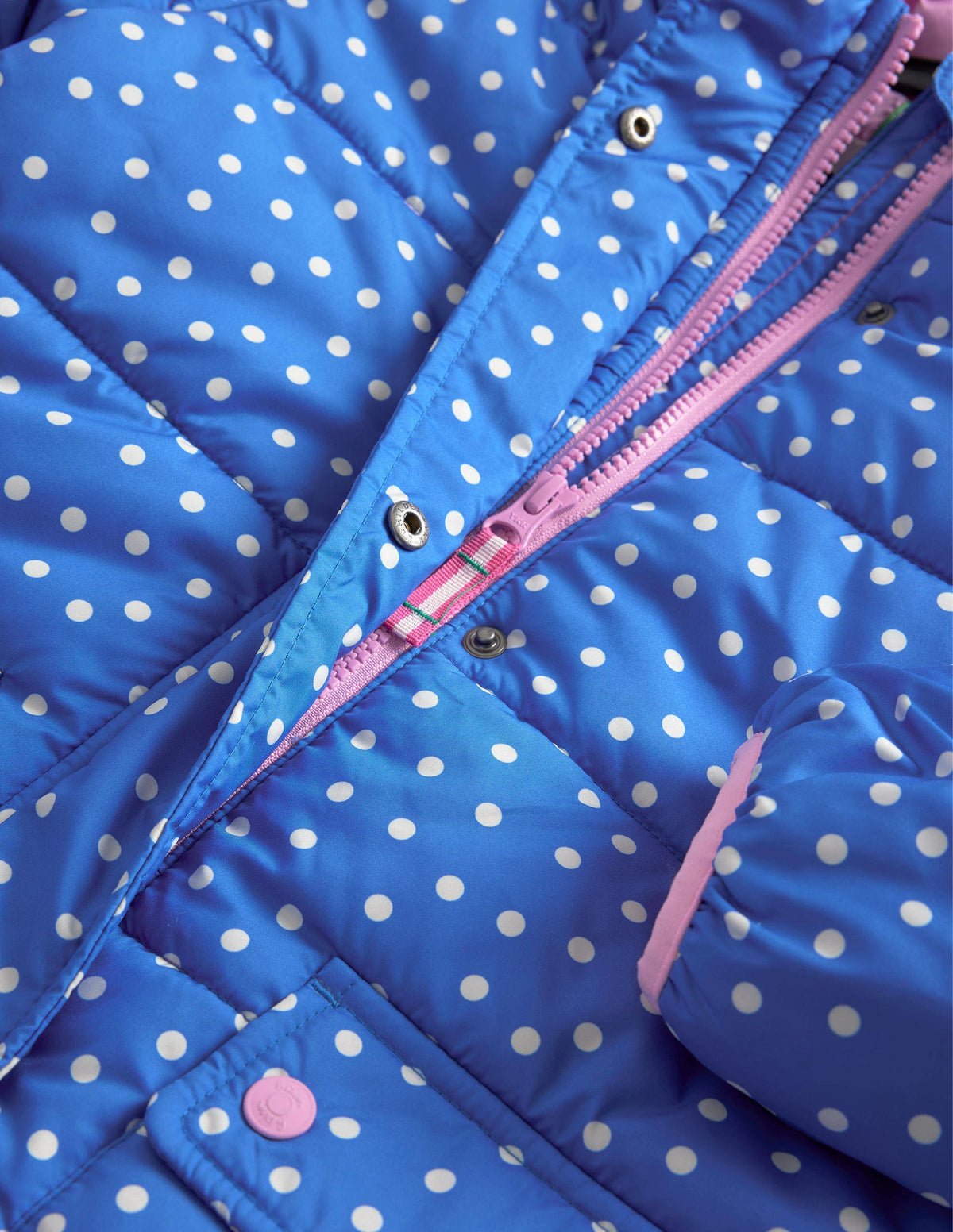 Flauschiger Puffermantel-Cabana-Blau mit Punkten - Image 3