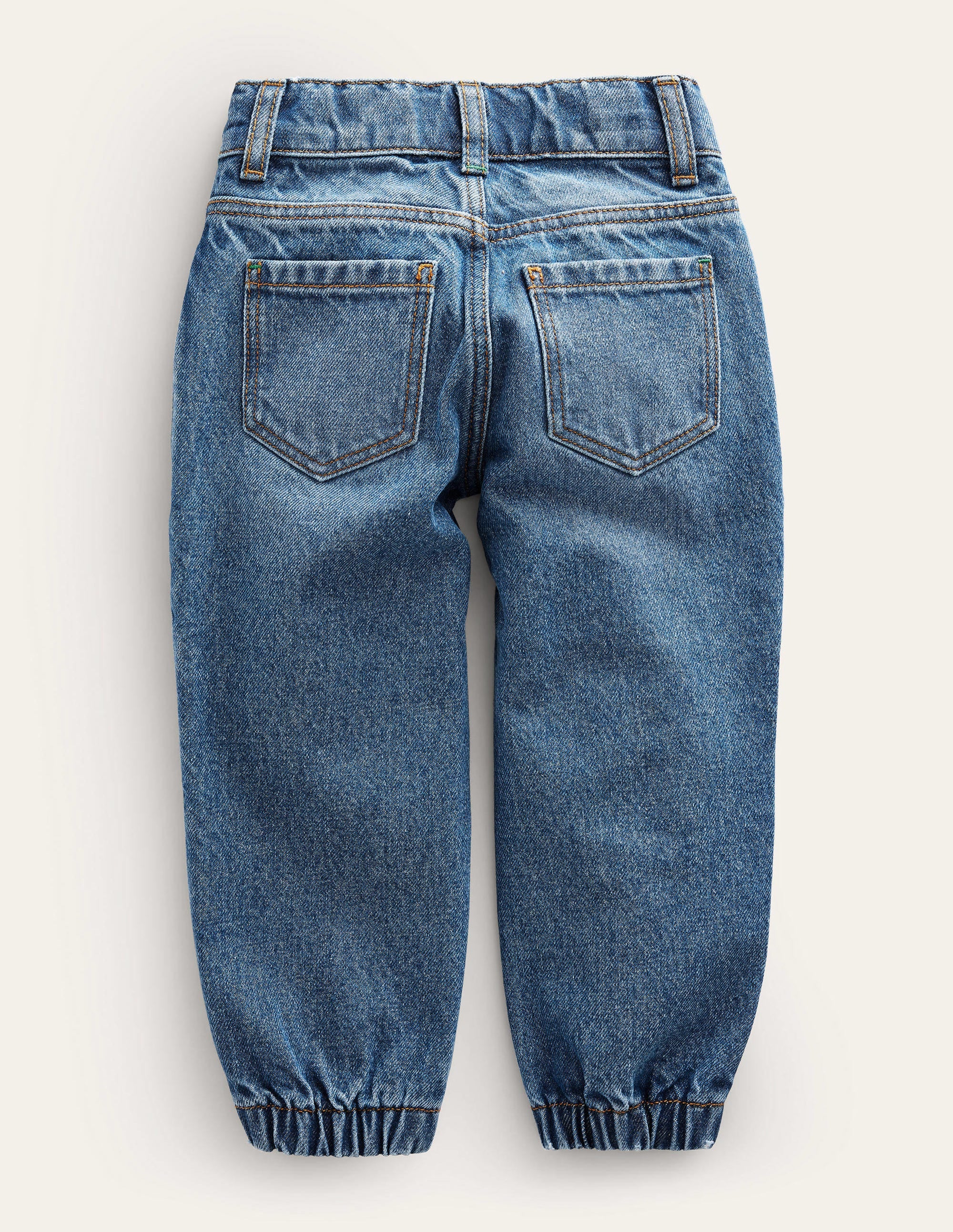 Jeans mit Bündchen-Helles Vintageblau, Gewaschen - Image 2