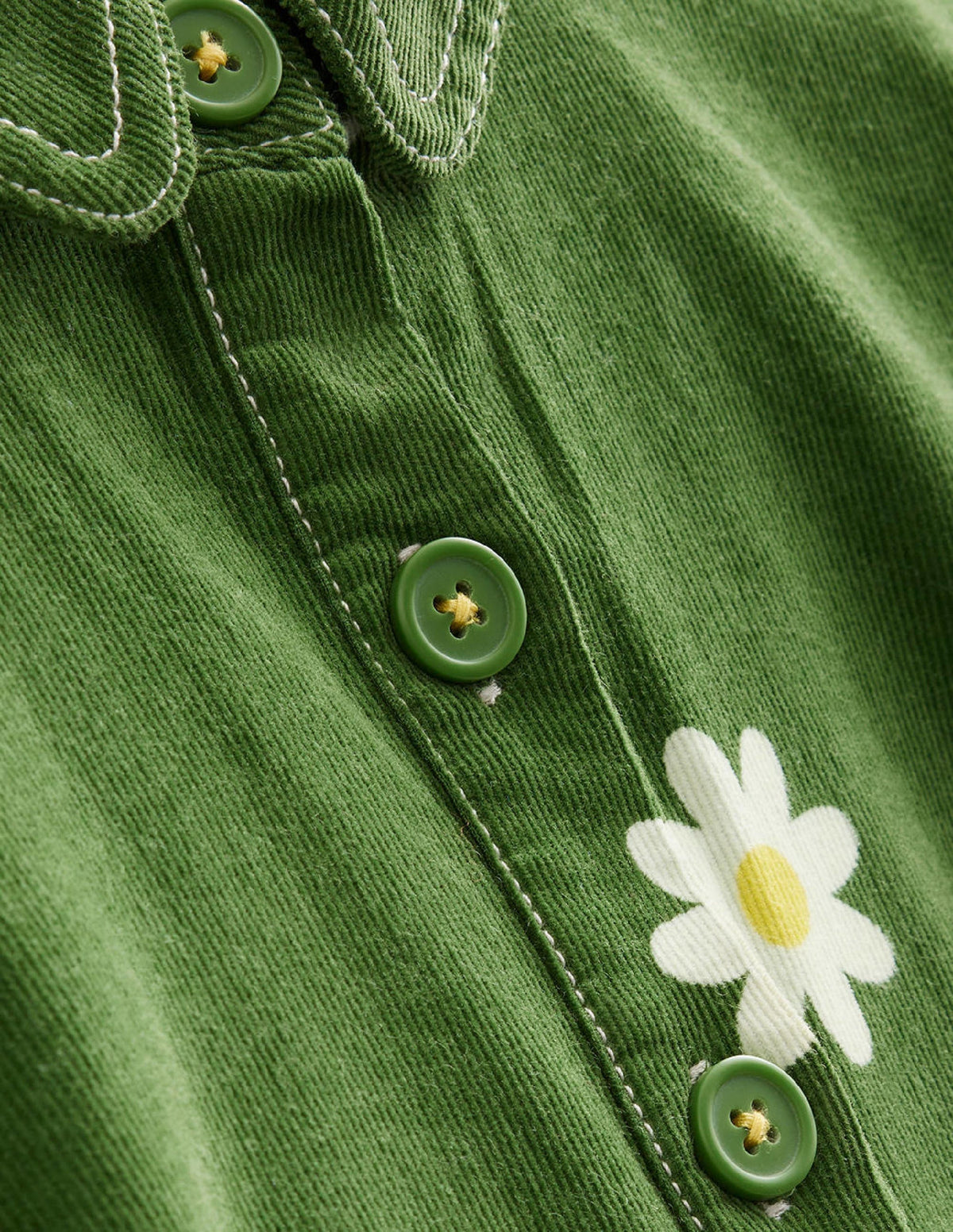 Utility-Kleid-Safarigrün, Gänseblümchen-Stempel-3