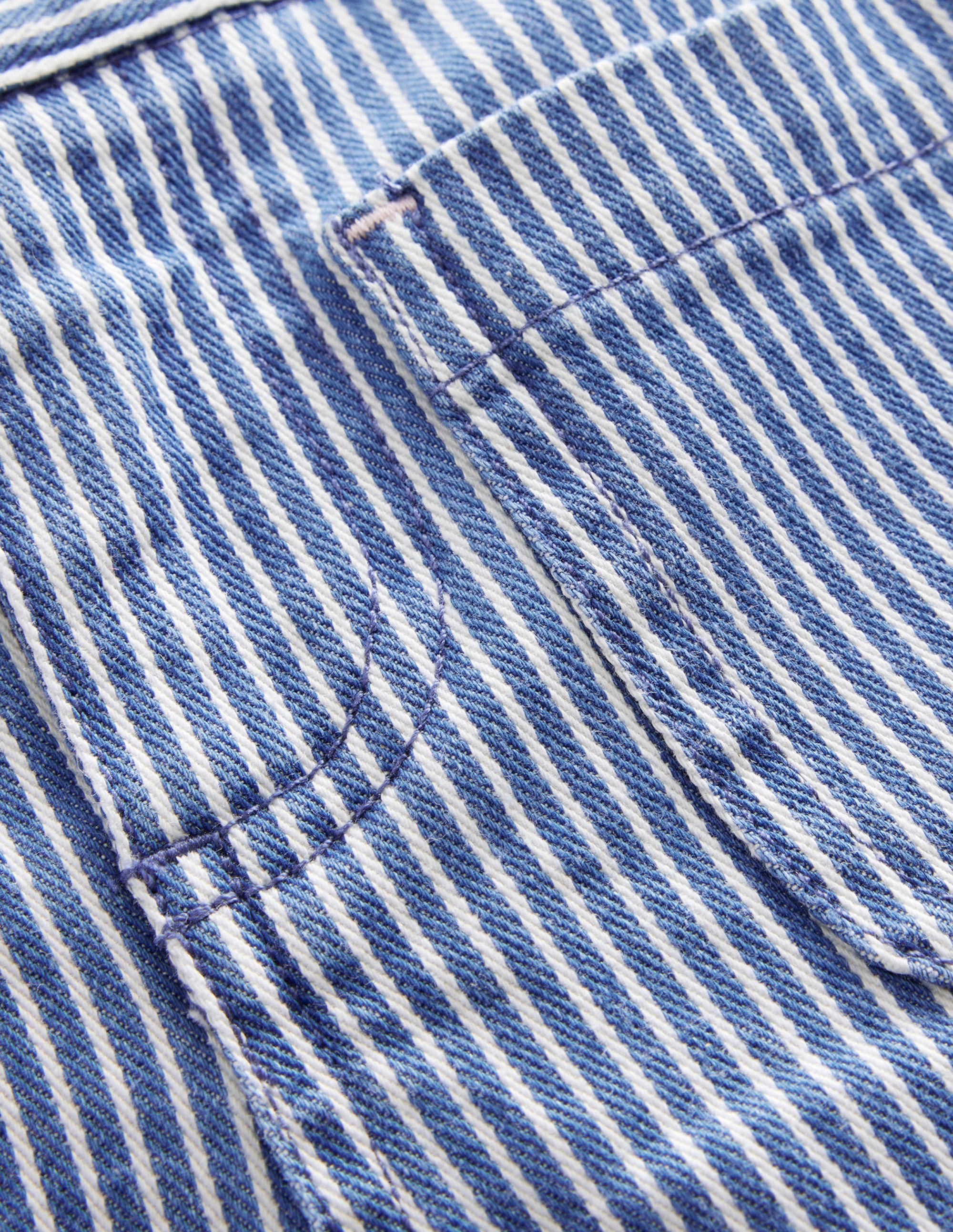 Short à poches plaquées-Coutil indigo - Image 3