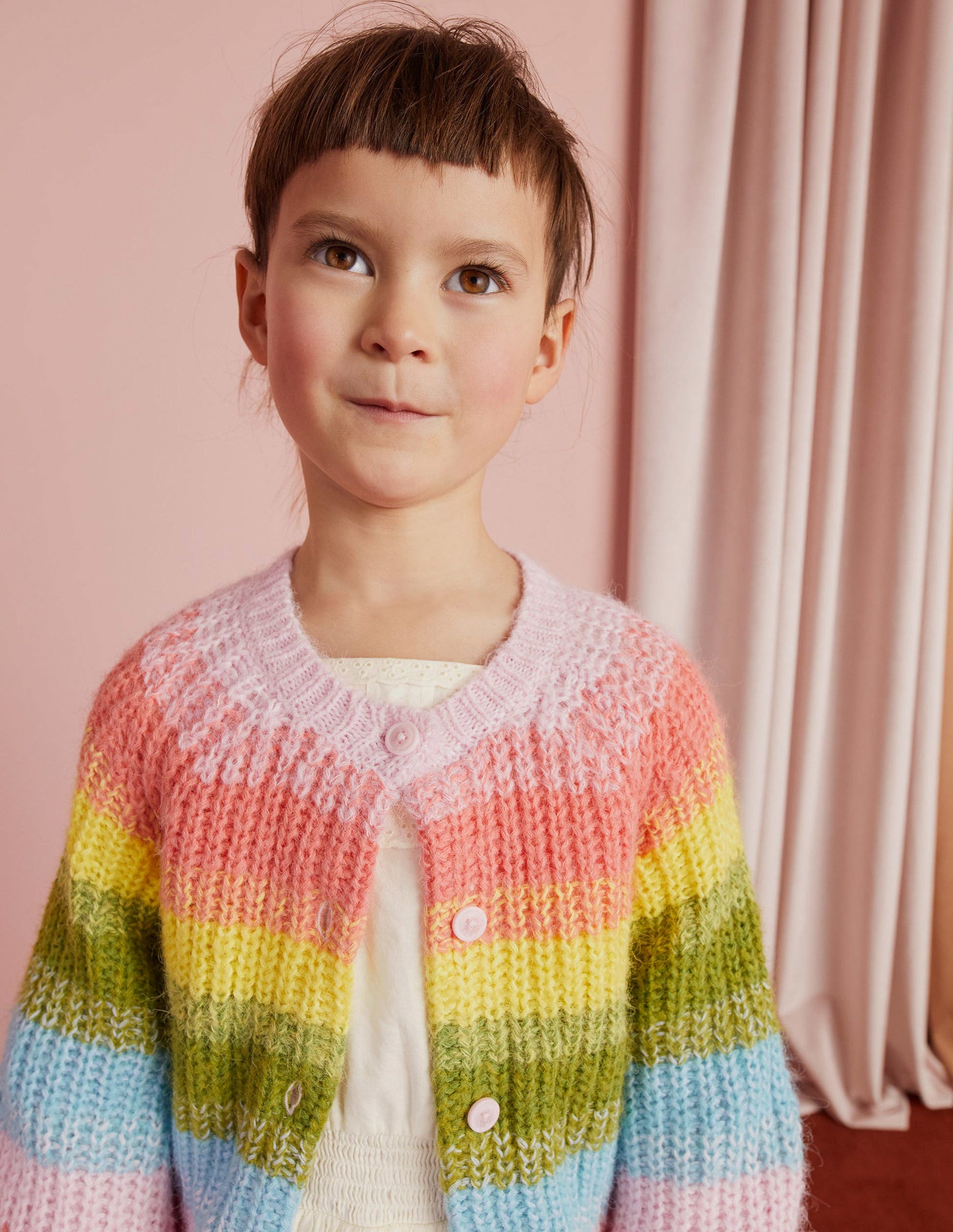 Cardigan mit Regenbogen-Farbverlauf-Bunt-5