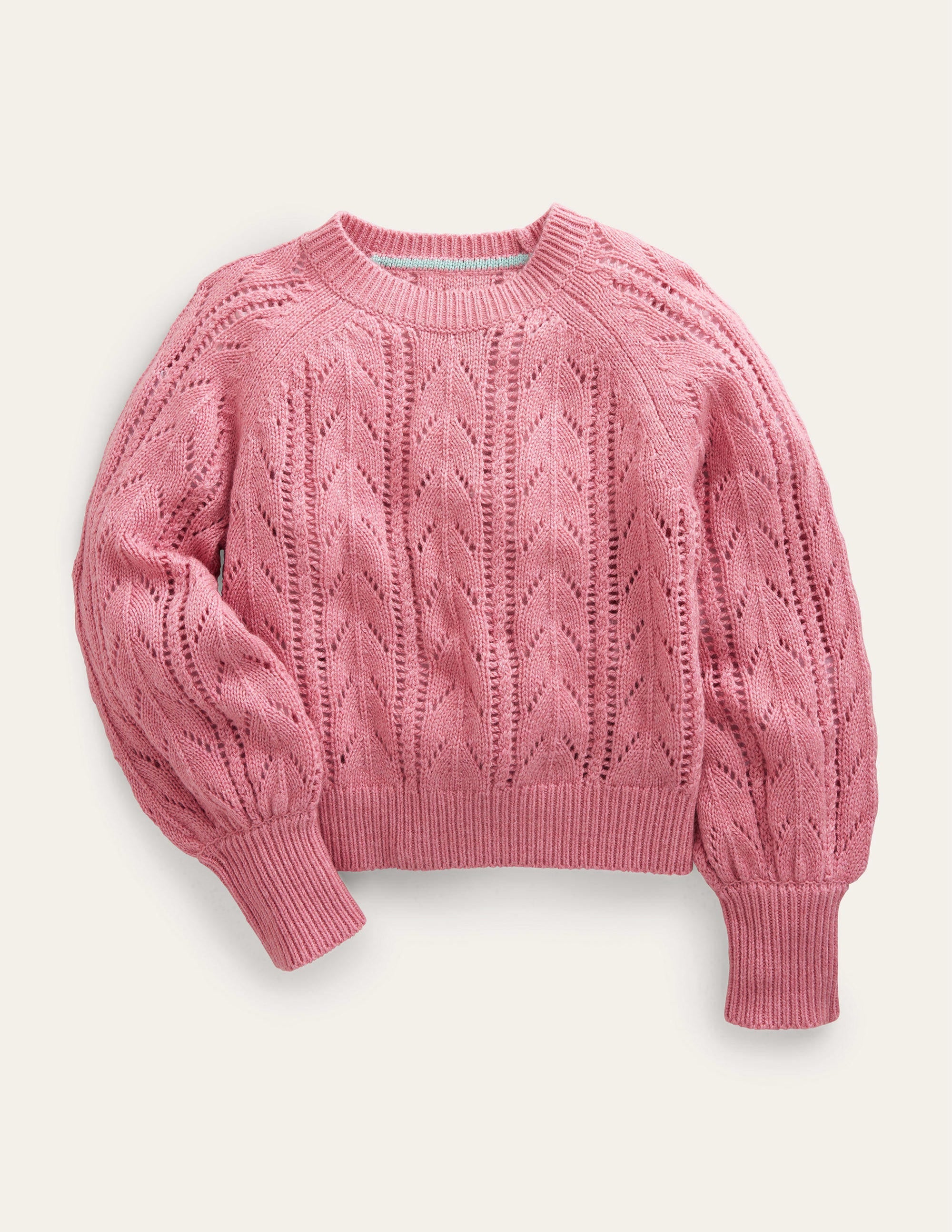 Lockerer strukturierter Pullover-Mandelblütenrosa - Image 1