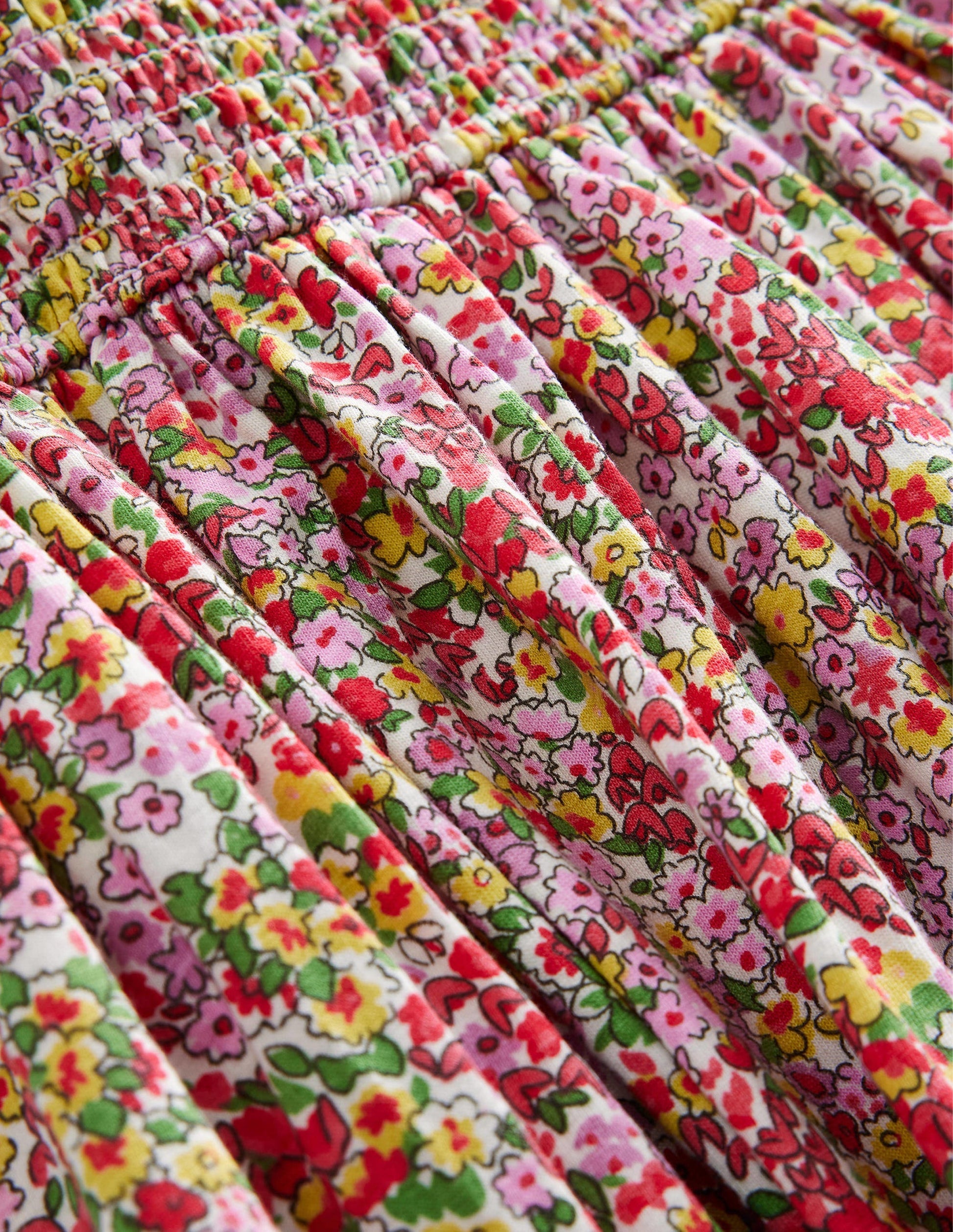 Gerafftes Jerseykleid-Pfirsichbowle, Frühlingsblumen-3