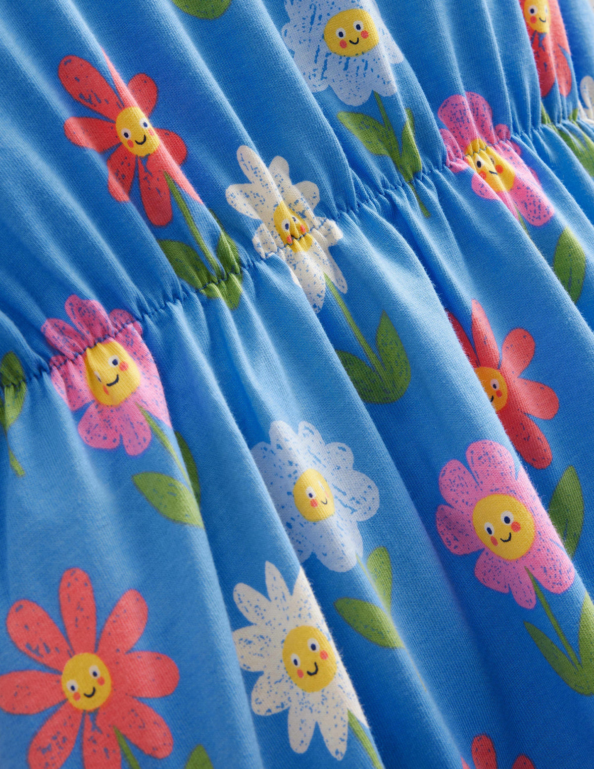 Jerseykleid mit Rüschenärmeln-Penzance-Blau, Blumen - Image 2