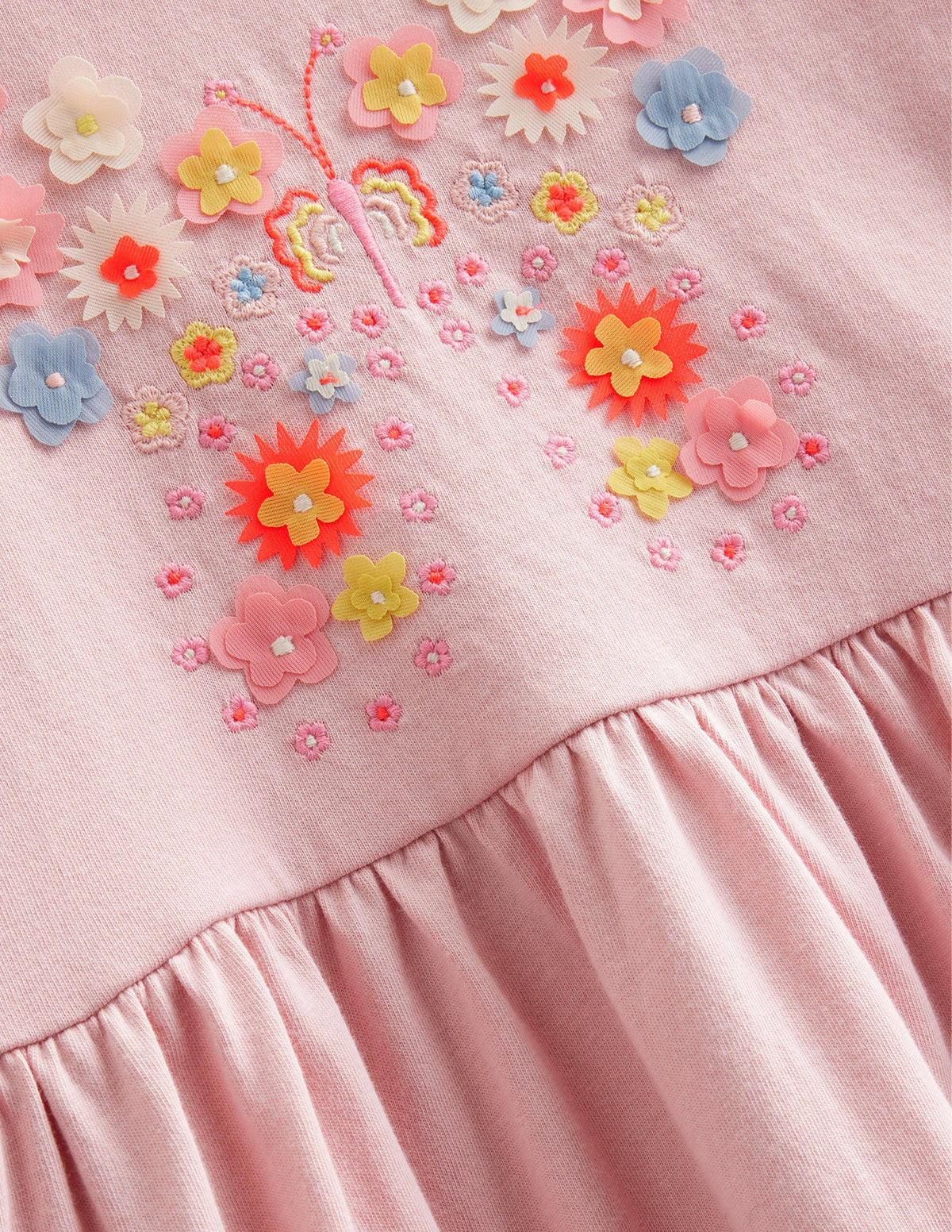 Jerseykleid mit Flatterdetail-Delfinrosa, Schmetterling - Image 3