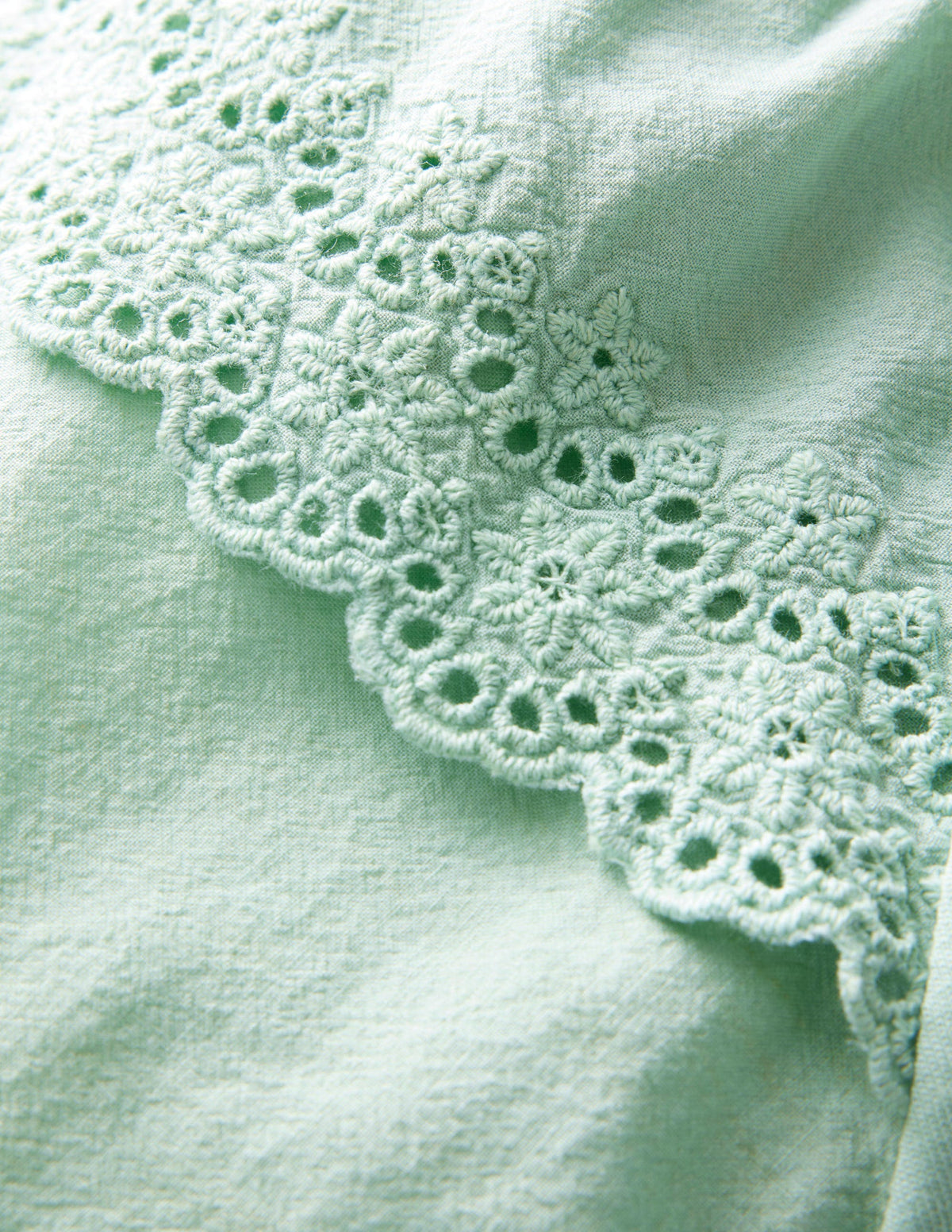 T-shirt à broderie anglaise-Bleu cyan - Image 3