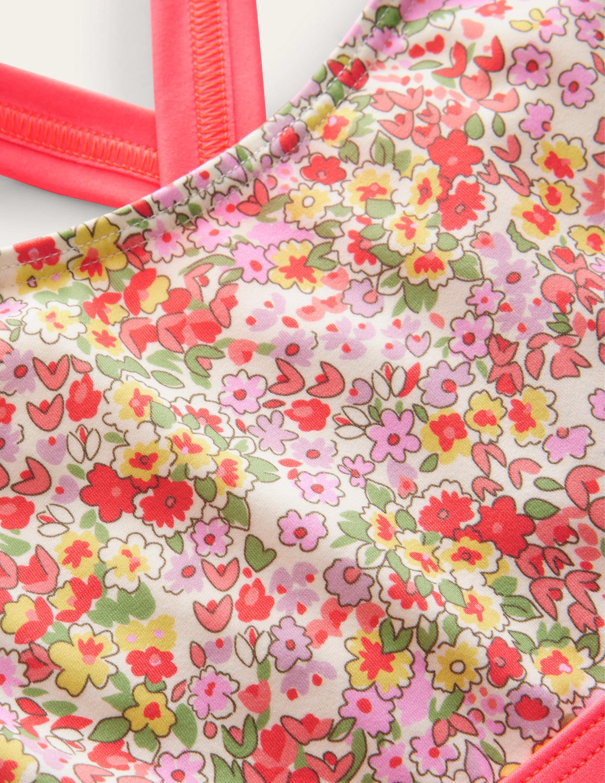 Bikinioberteil mit gekreuzten Rückenträgern-Vanille, Frühlingsblumen - Image 3