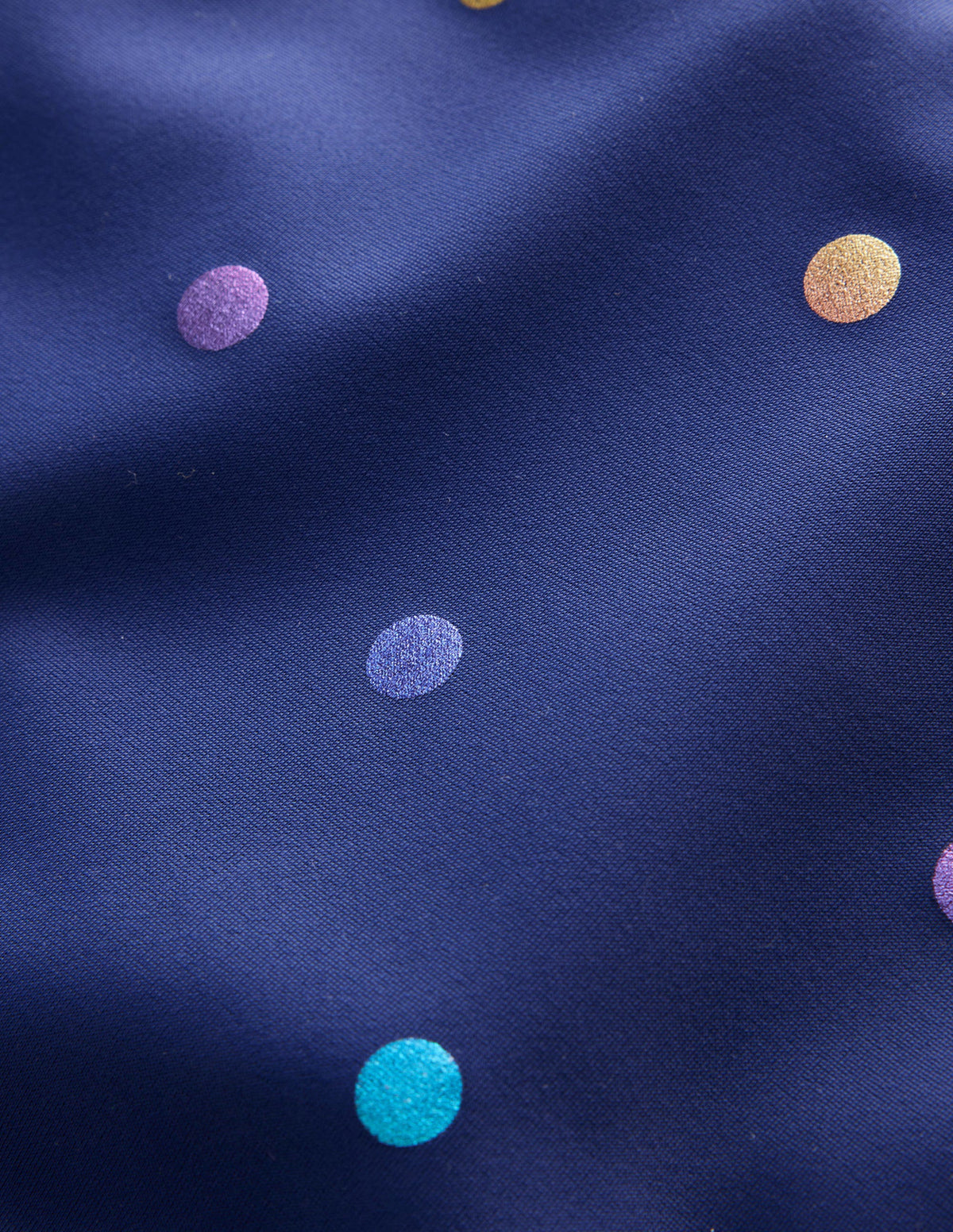 Bikinihose mit hohem Bund-Harmonisches Blau, Goldtupfen - Image 3