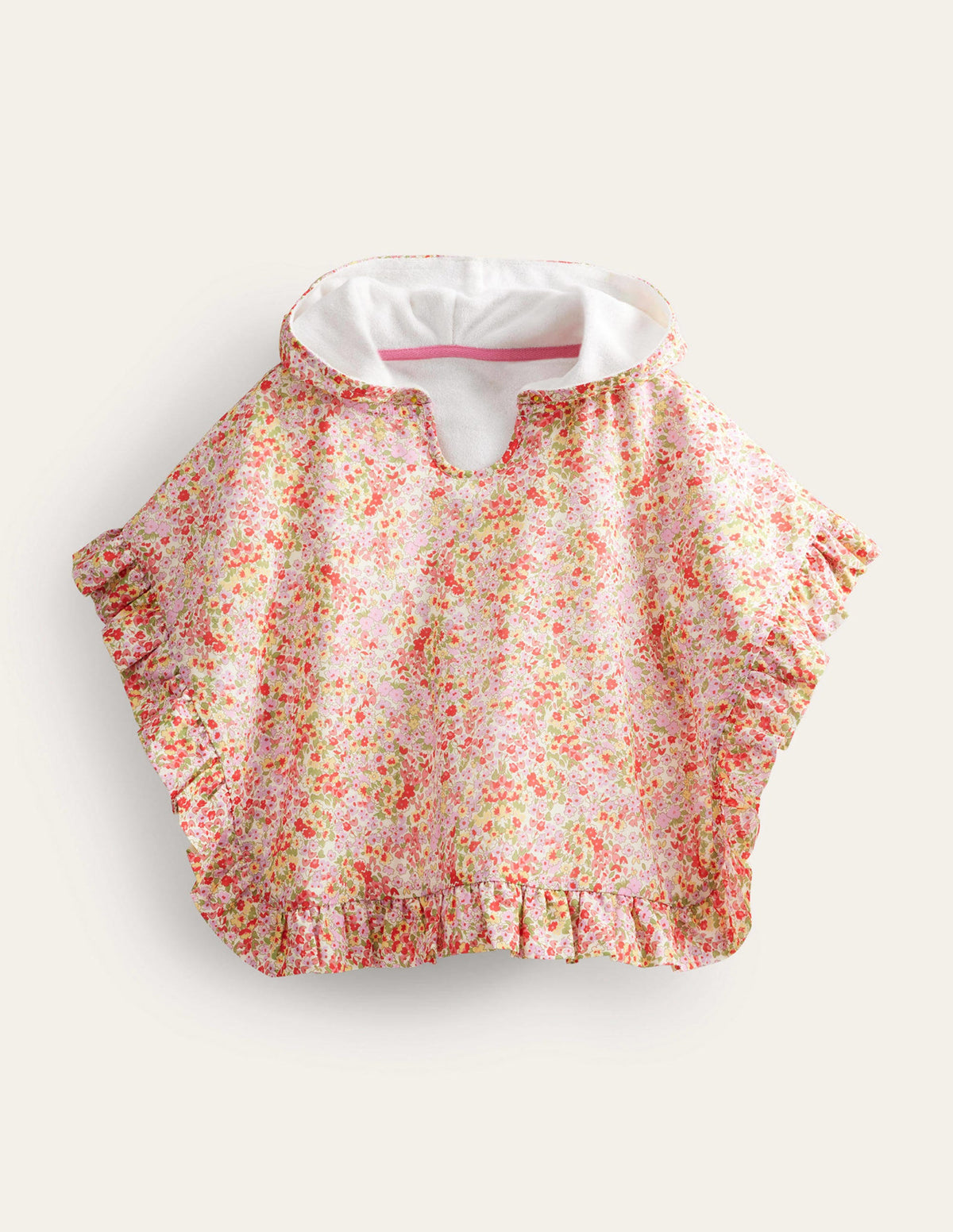 Poncho-Hoodie aus Frottee-Frühlingsblumen-1