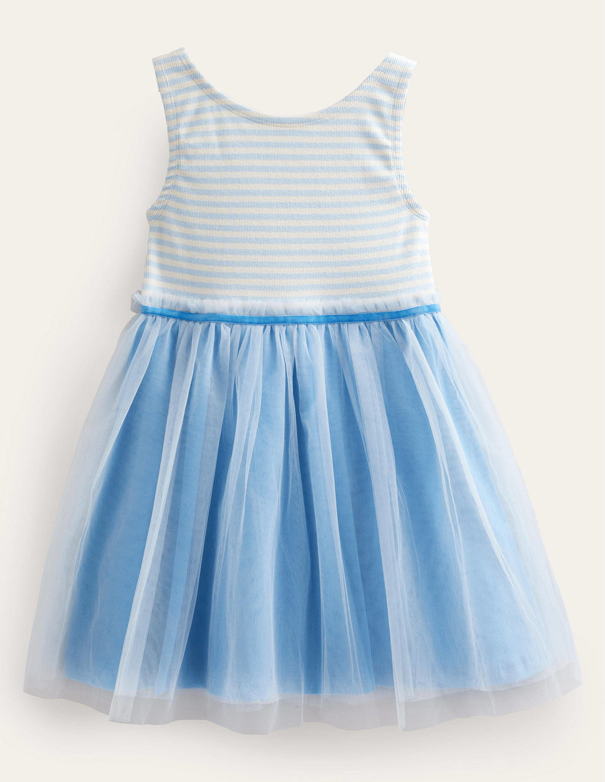Kleid aus Jersey-Tüll-Mix-Provence-Blau - Image 1