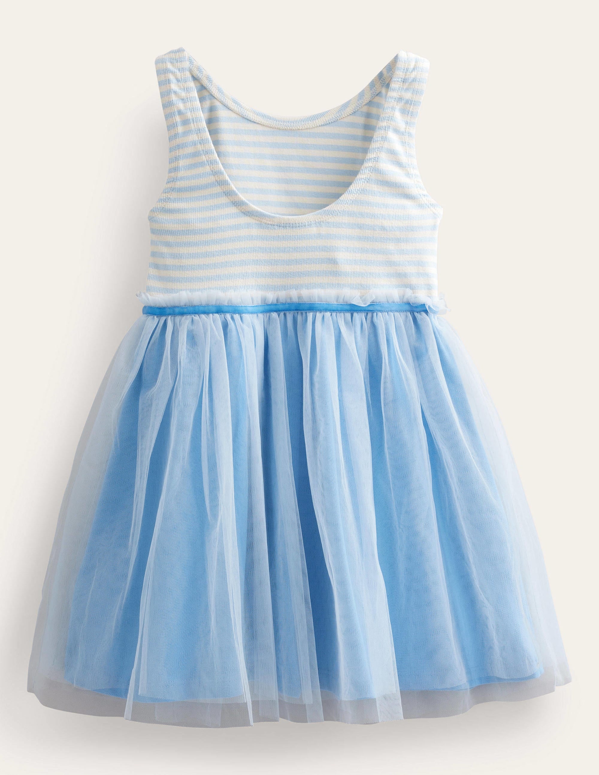 Kleid aus Jersey-Tüll-Mix-Provence-Blau - Image 2