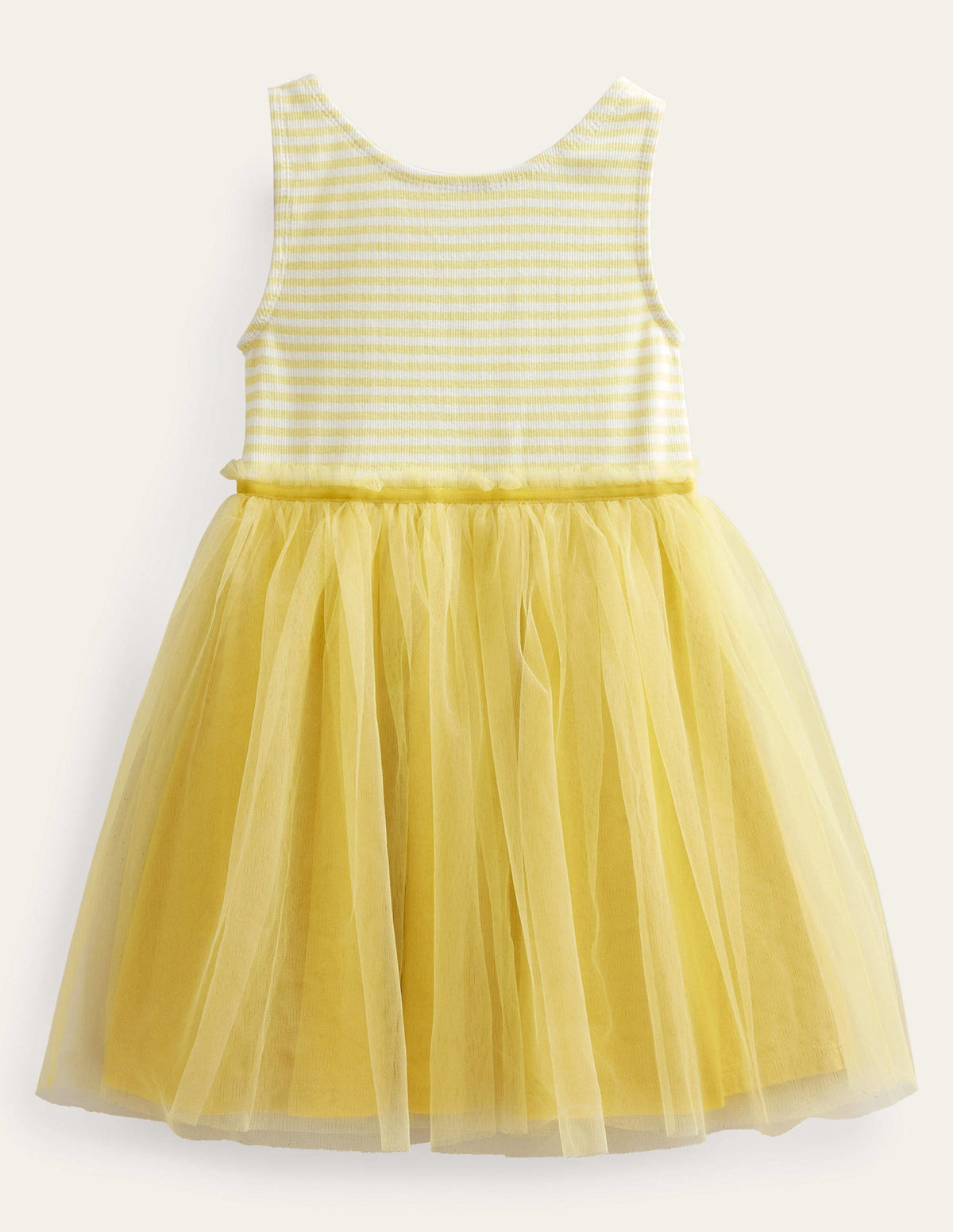 Kleid aus Jersey-Tüll-Mix-Zitronengelb - Image 1