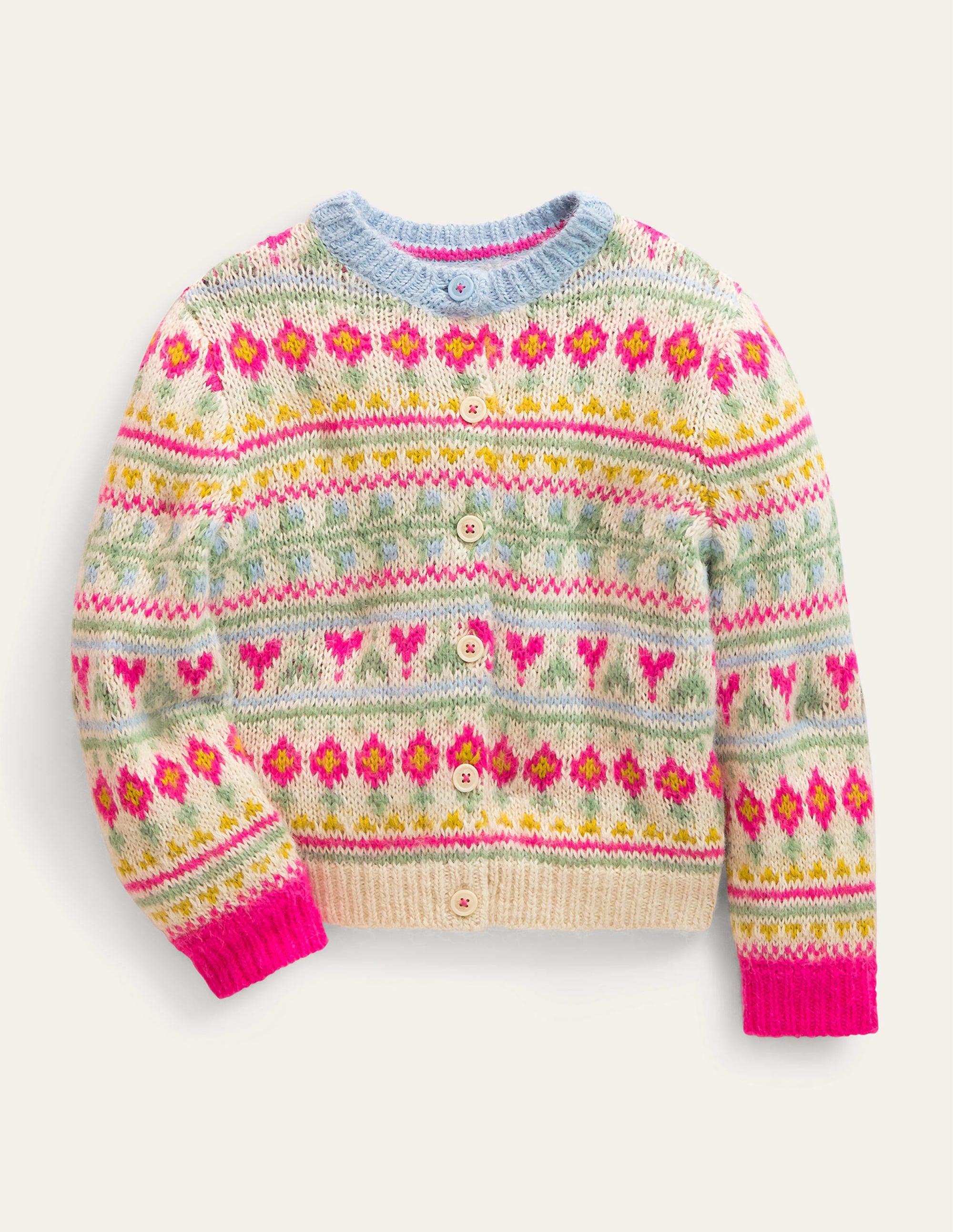 Oversized Fair Isle Cardigan-Multi - Image 1