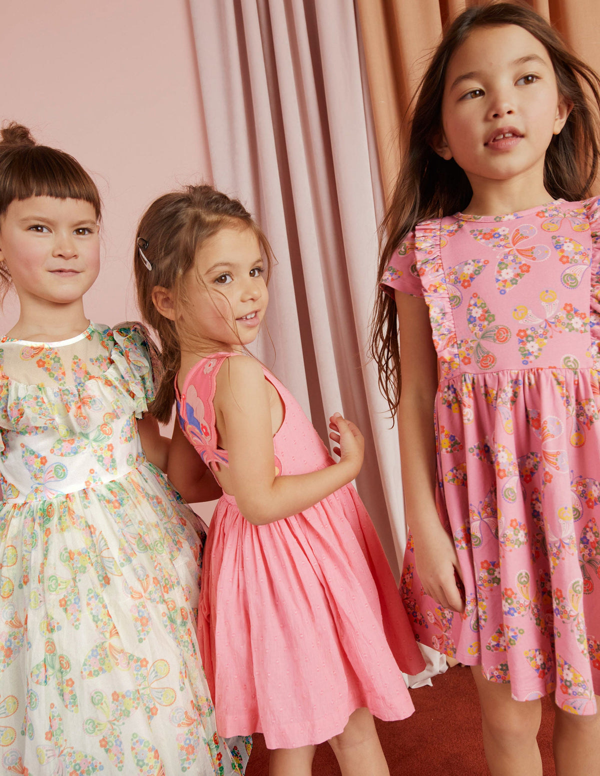 Tüllkleid mit Rüschen-Naturweiß/Bunt, Schmetterlinge - Image 14