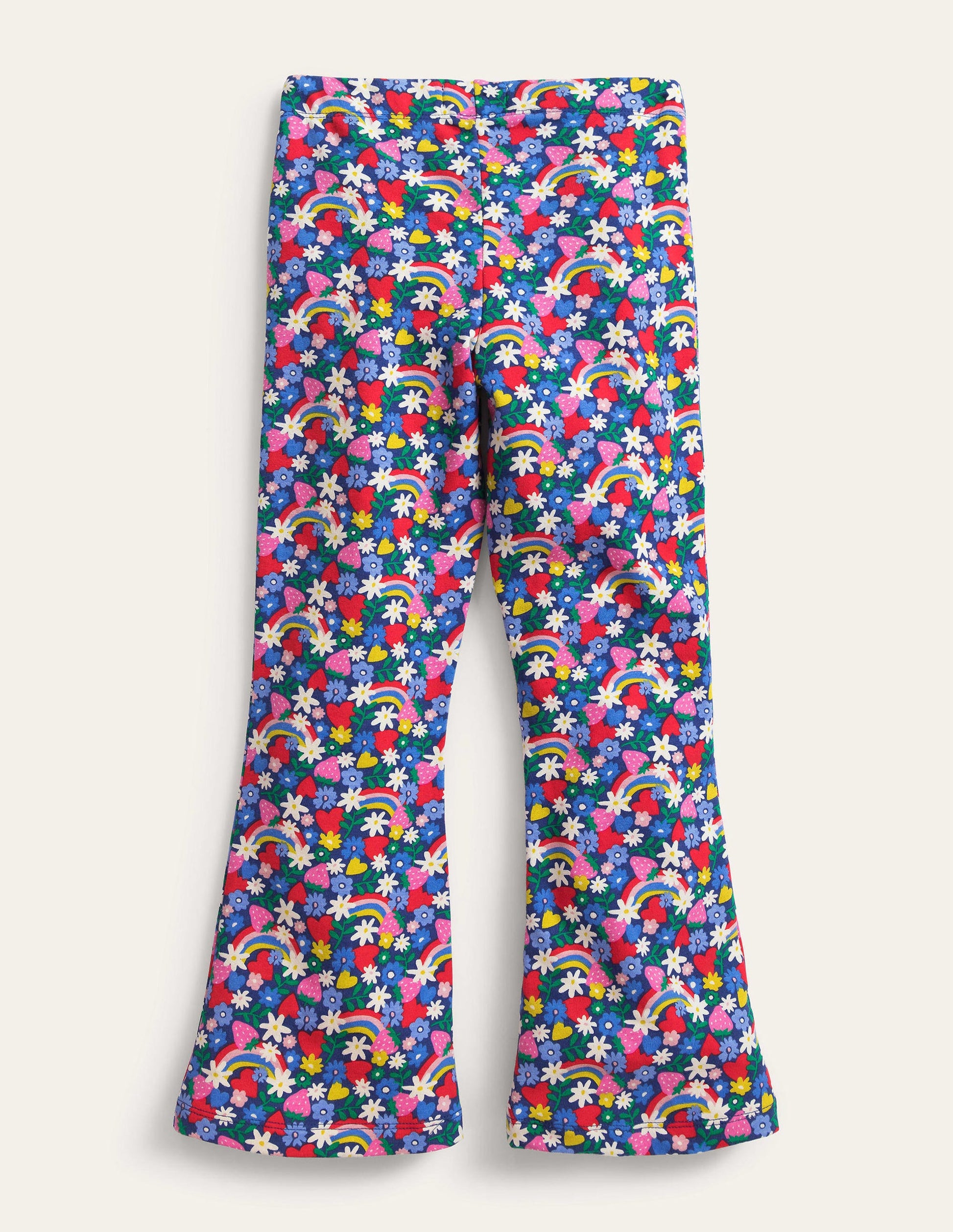 Printed Kick Flare Leggings-Multi Rainbow Floral-2