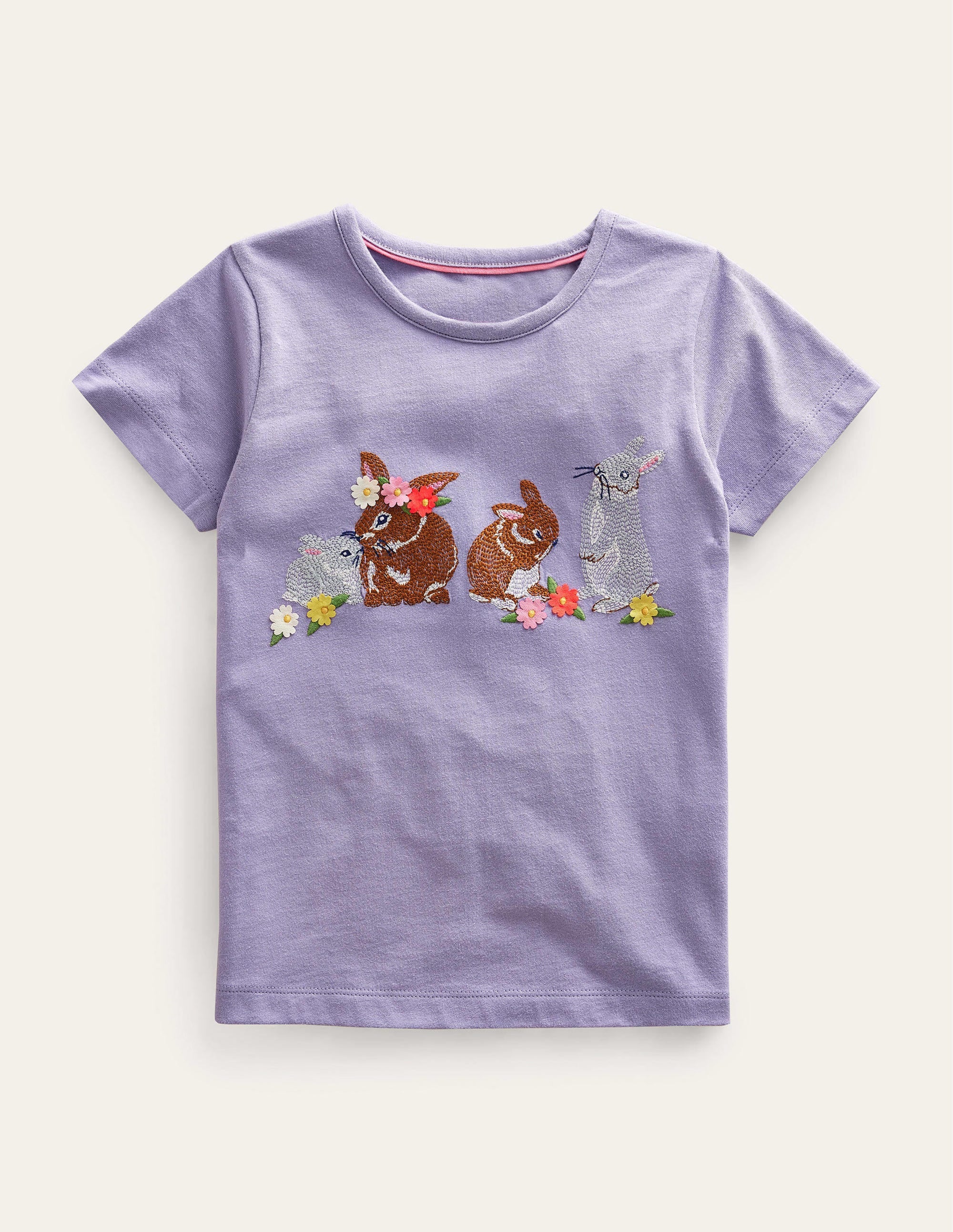T-Shirt mit Superstitch-Logo-Nebliges Lavendellila, Häschen - Image 1