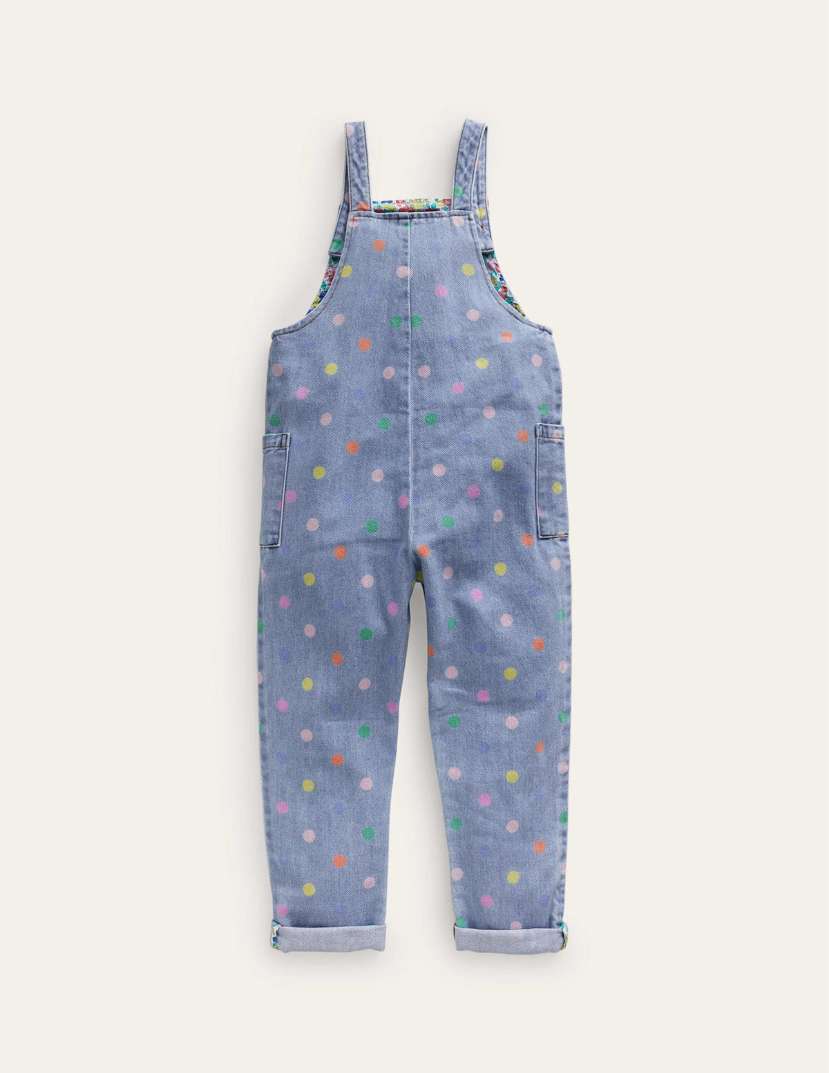 Lockere Latzhose-Denim Bunt Gepunktet - Image 2