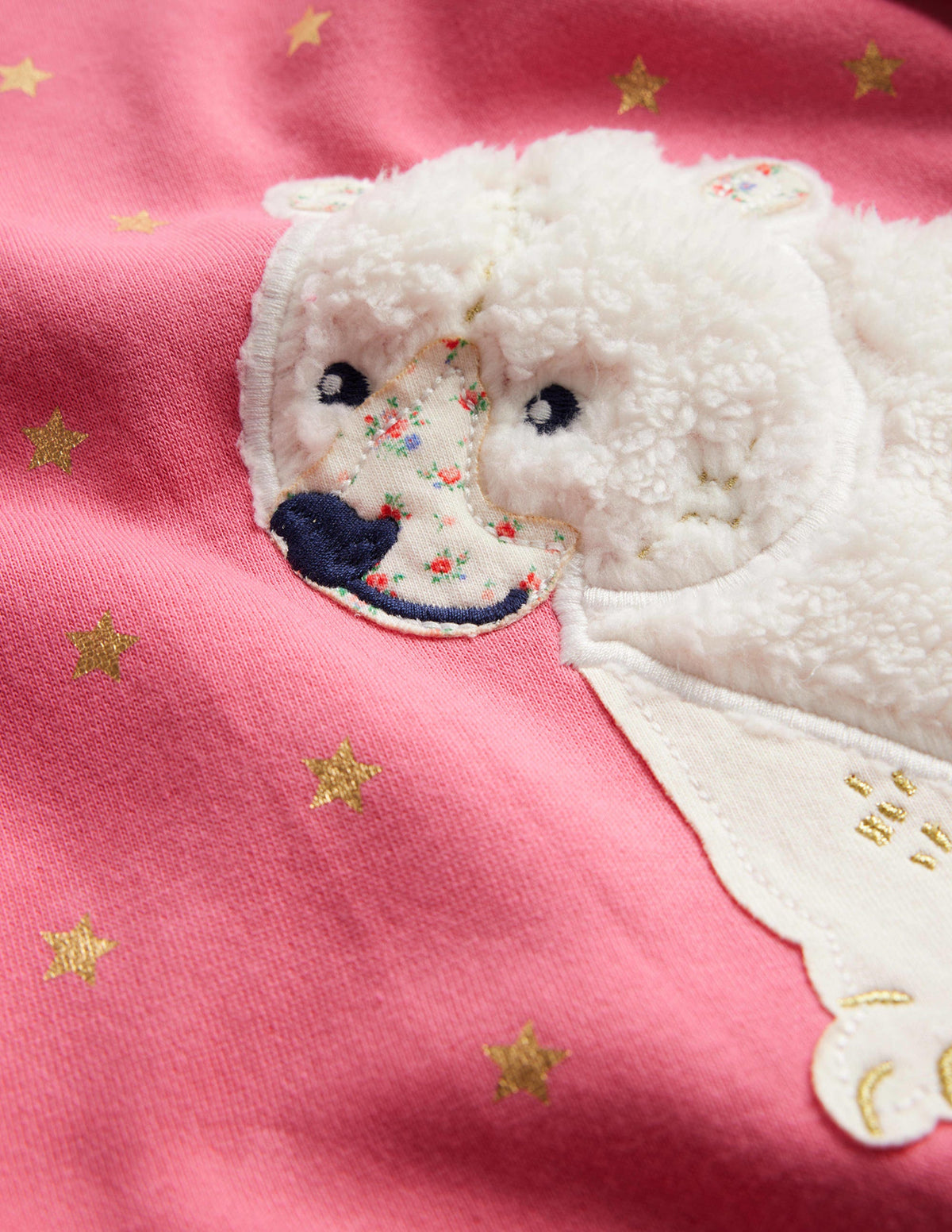 Cosy Appliqué Sweatshirt Dress-Blush Pink Arctic Animals-3
