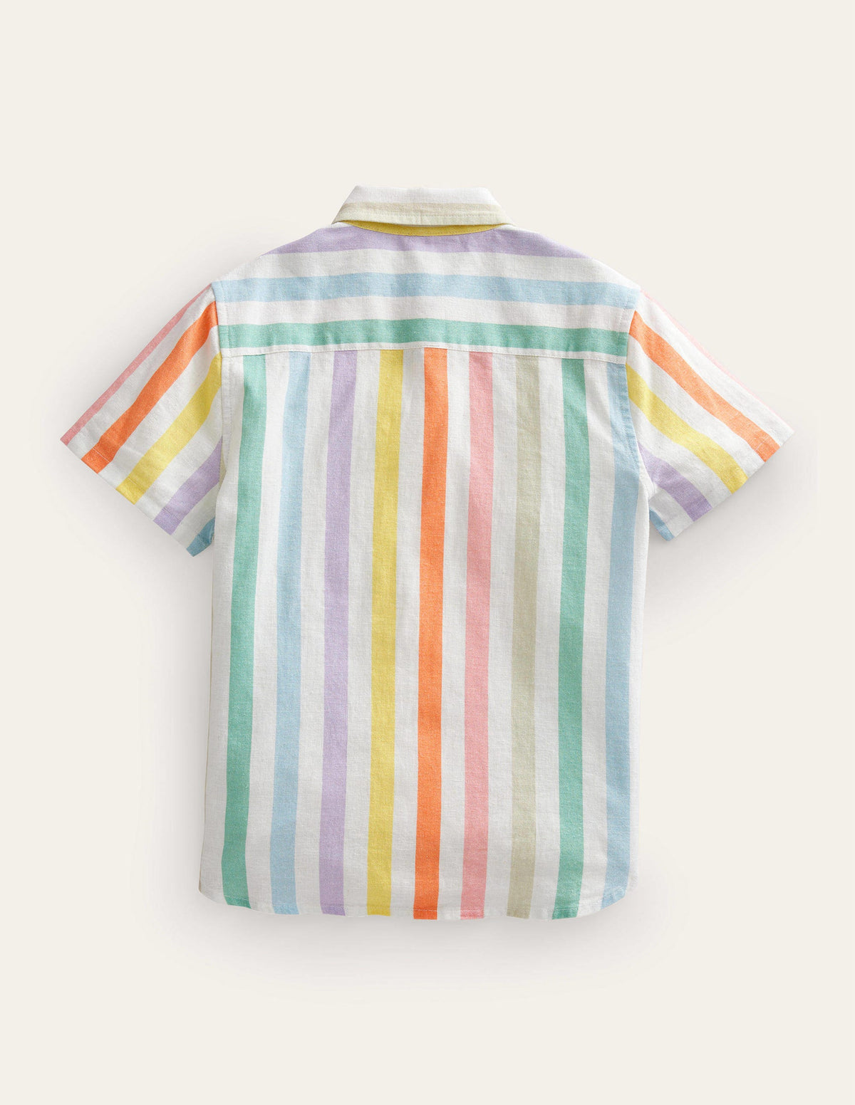 Hemd aus Baumwollleinen-Butterblumengelb/Zultanitgrün, Regenbogenstreifen - Image 2