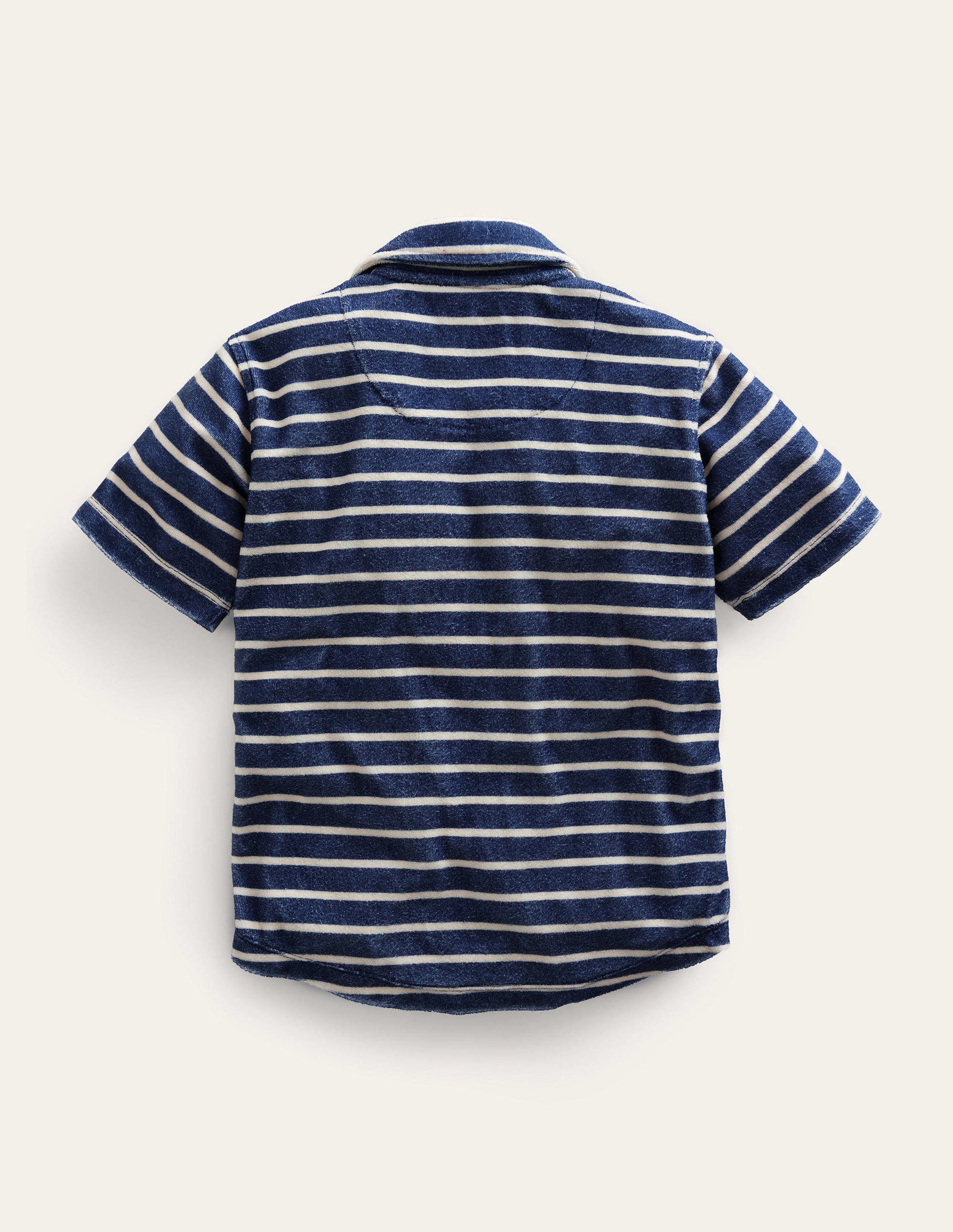 Towelling Shirt-College Navy / Vanilla Pod-2