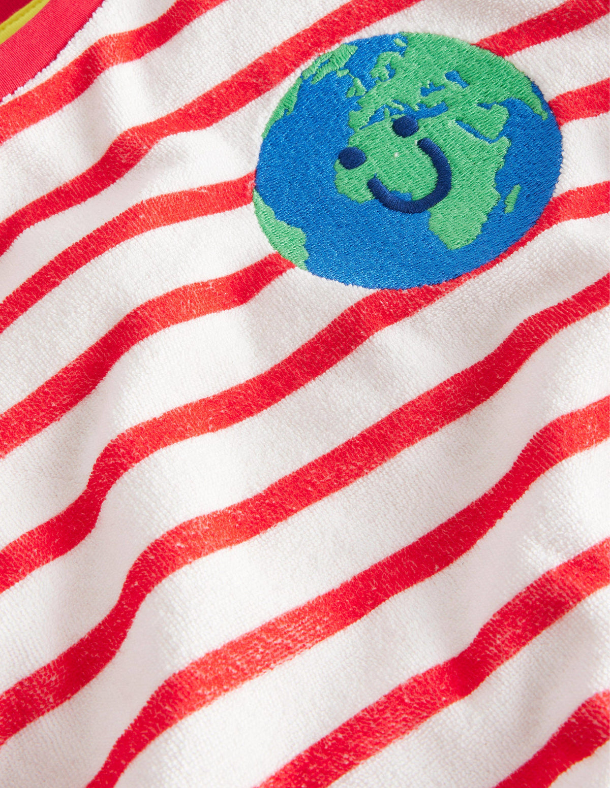 T-shirt en éponge avec logo-Ivoire/rouge - Image 3