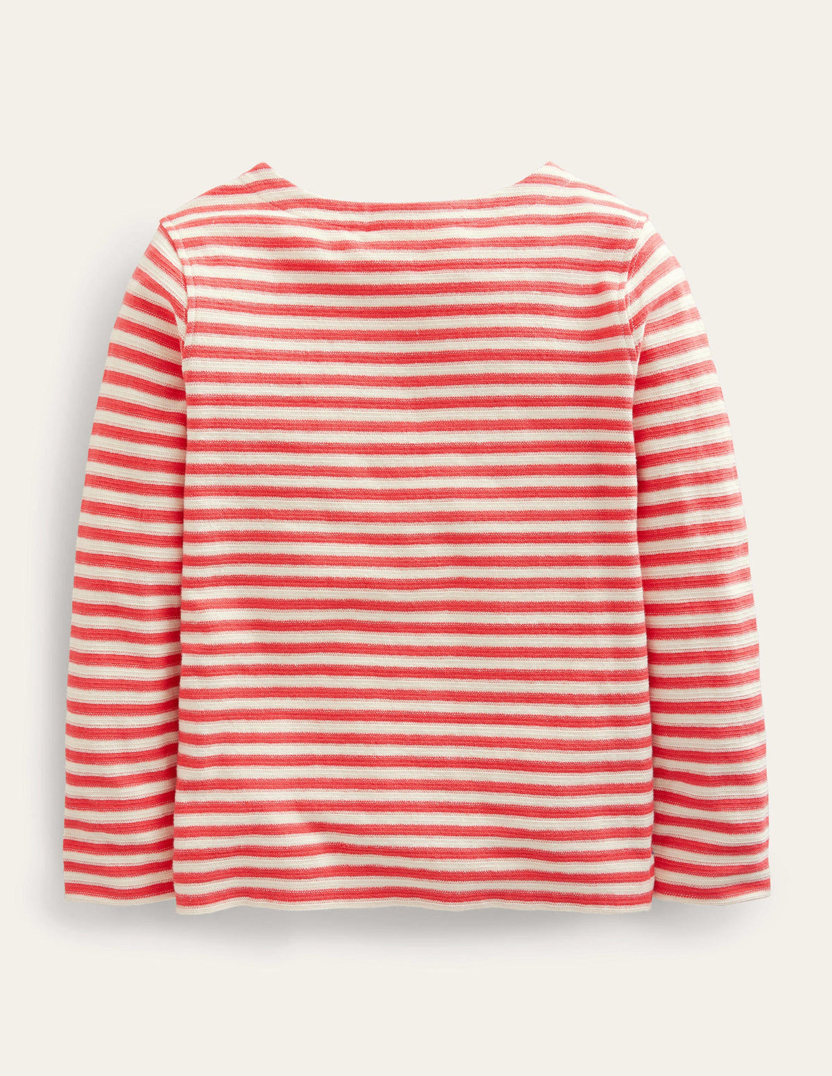 Strukturiertes Bretonshirt-Kumquatorange/Weiß-2
