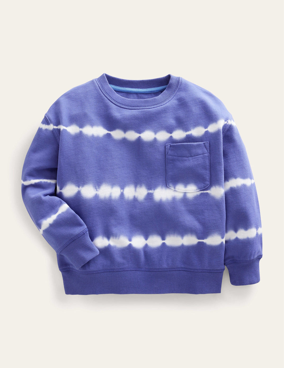 Batik-Sweatshirt-Blau/Naturweiß - Image 1