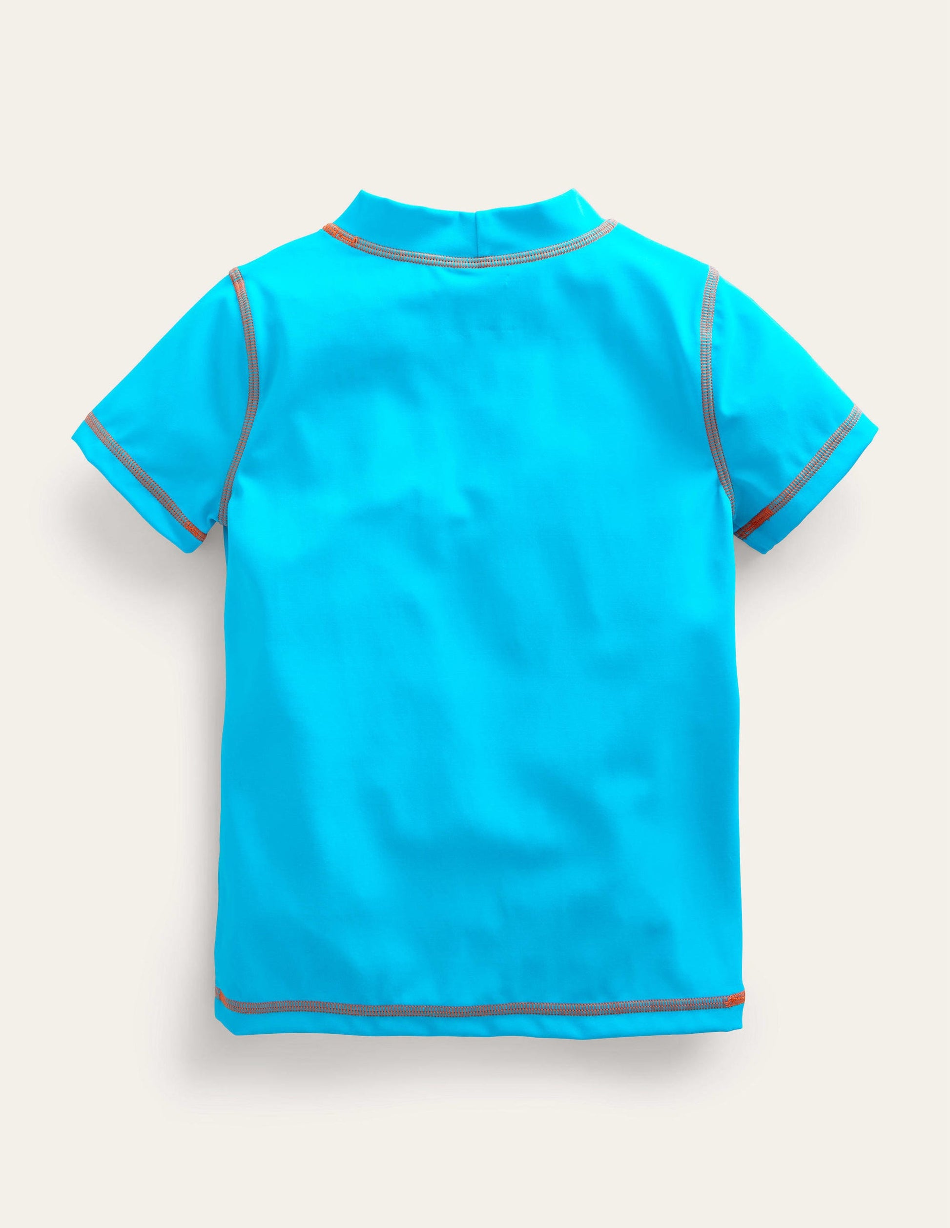 Kurzärmliges Badeshirt-Karibikblau-2