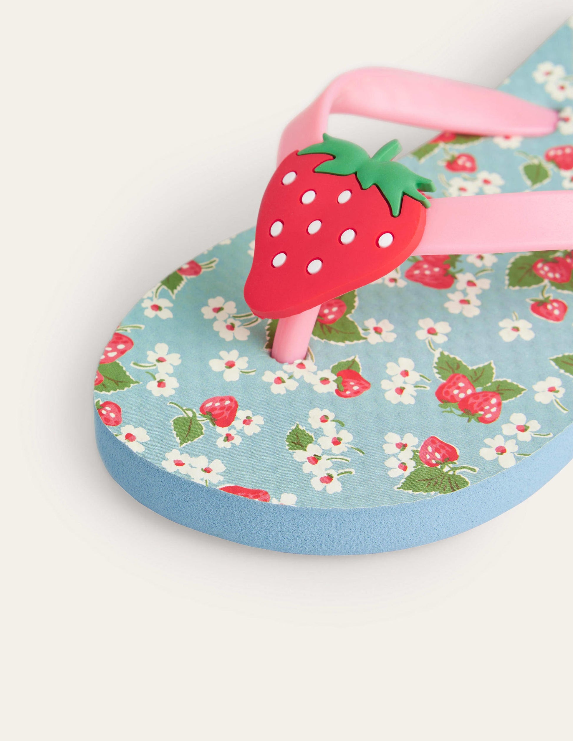 Flip-Flops (Mädchen)-Erdbeerrosa, Blumenmuster-3