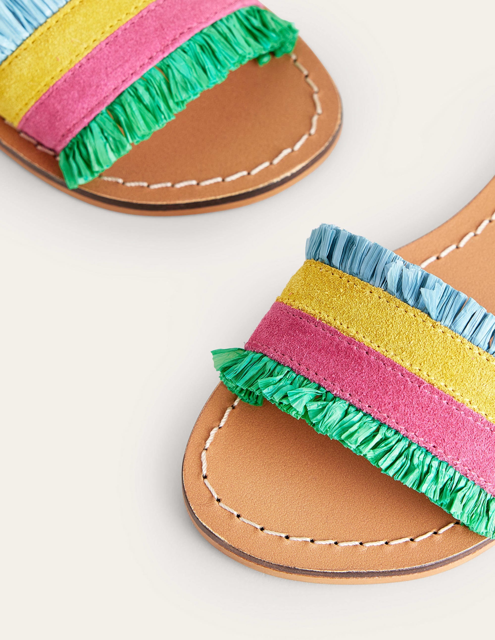 Sandalen mit Bastdetails-Bunt - Image 3