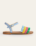 Sandalen mit Bastdetails-Bunt