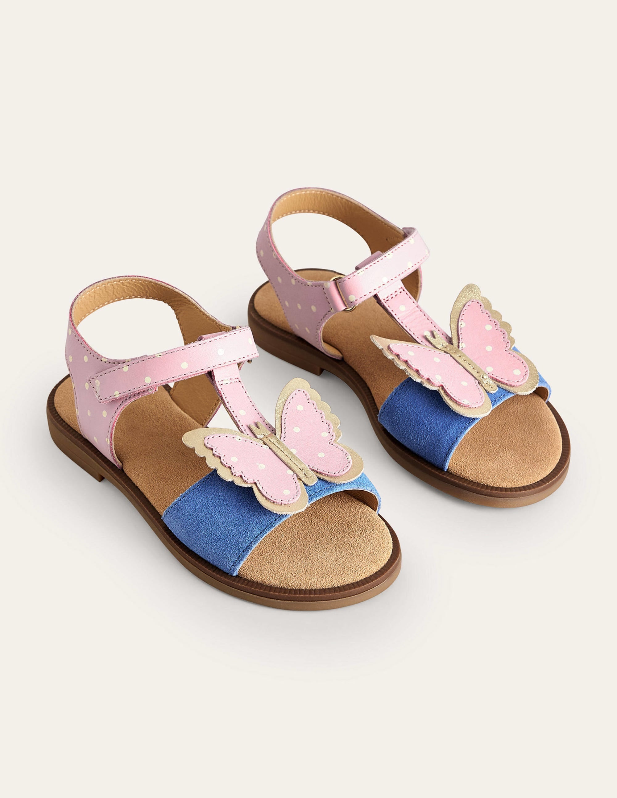 Sandales fun en cuir-Papillon rose camée - Image 2