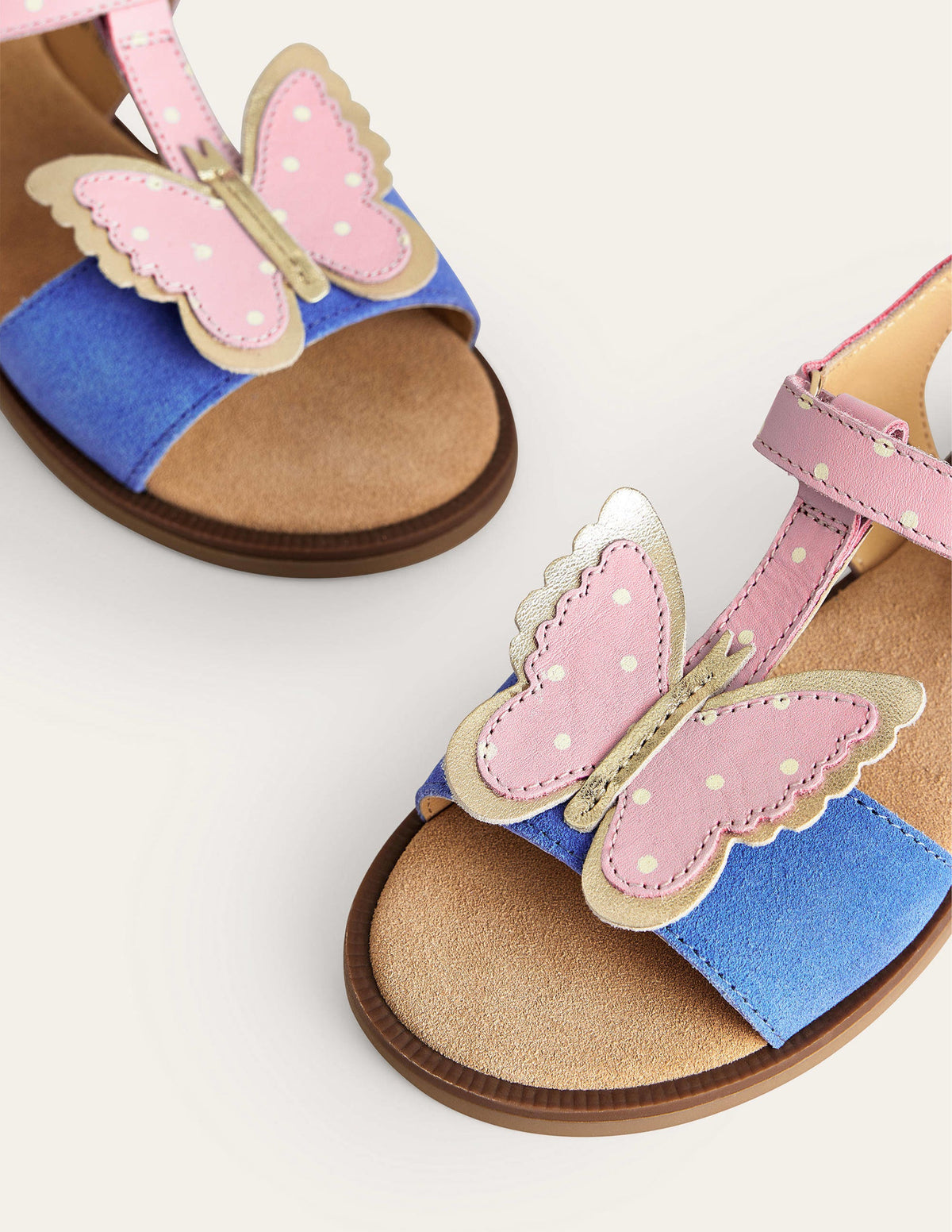 Sandales fun en cuir-Papillon rose camée - Image 3