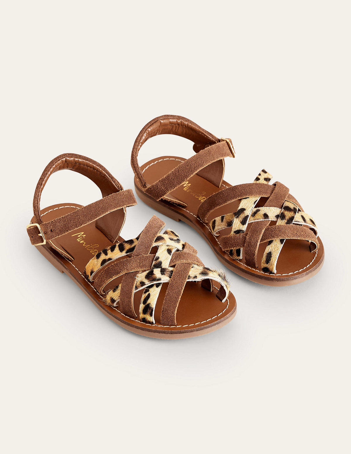 Sandales à brides-Marron/combo animal - Image 2