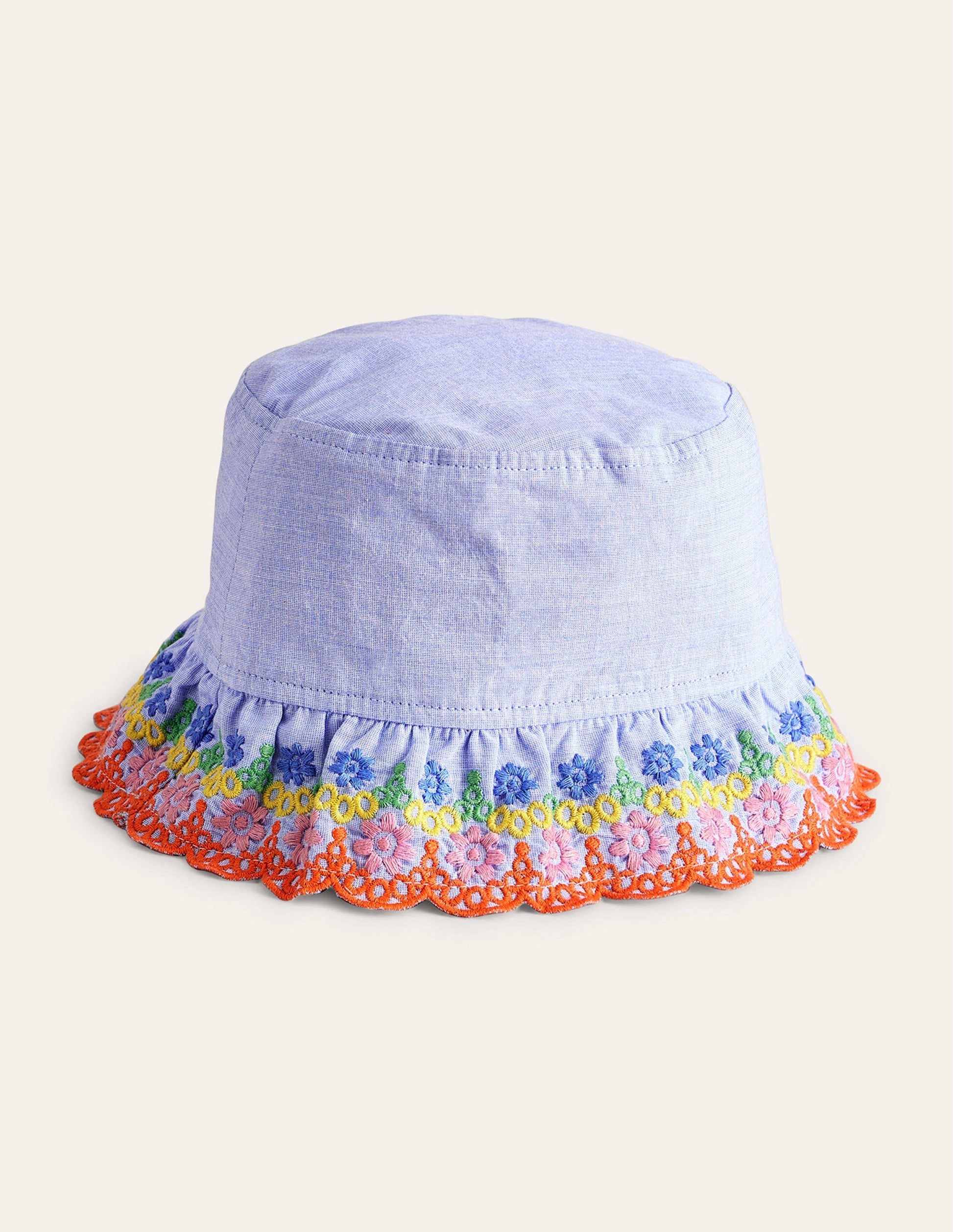 Broderie Bucket hat-Chambray Blue-1