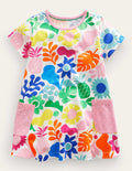Short-sleeved Printed Tunic-Multi Holiday Floral