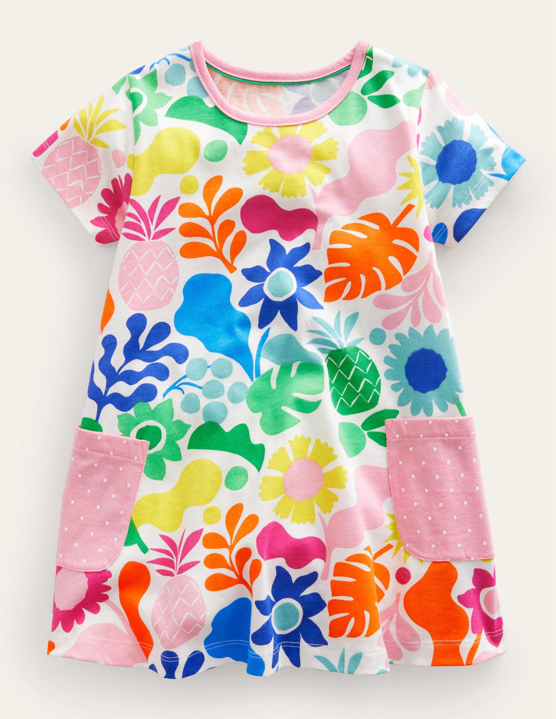 Short-sleeved Printed Tunic-Multi Holiday Floral-1
