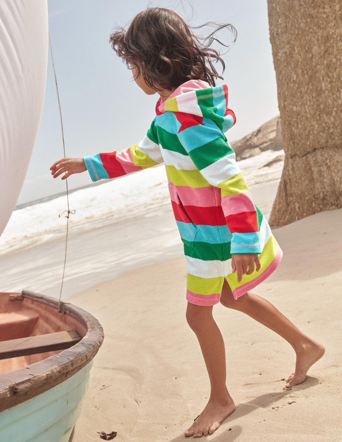 Towelling Throw-On-Multi Rainbow-4