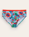 Bas de bikini à motif-Motif floral Spring Time coquelicot rouge