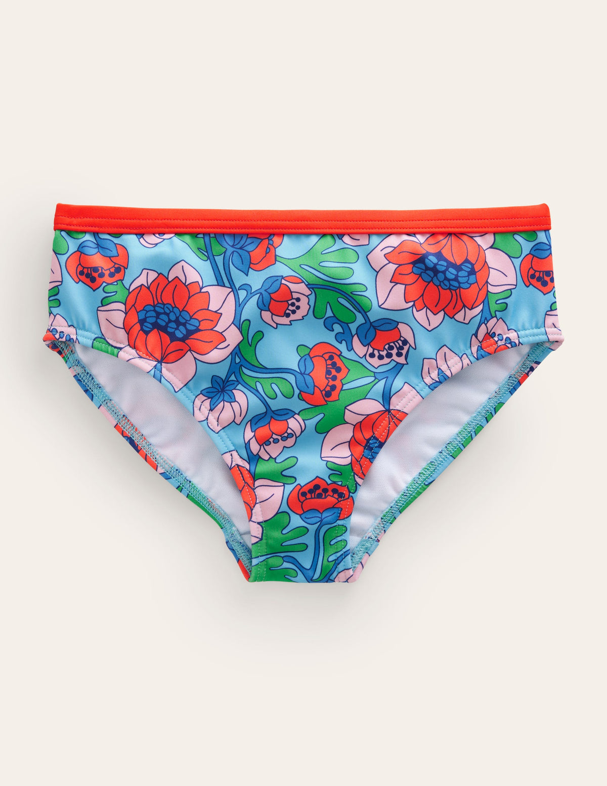 Bas de bikini à motif-Motif floral Spring Time coquelicot rouge - Image 1