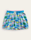 Jupe-short imprimée en jersey-Poisson bleu mer