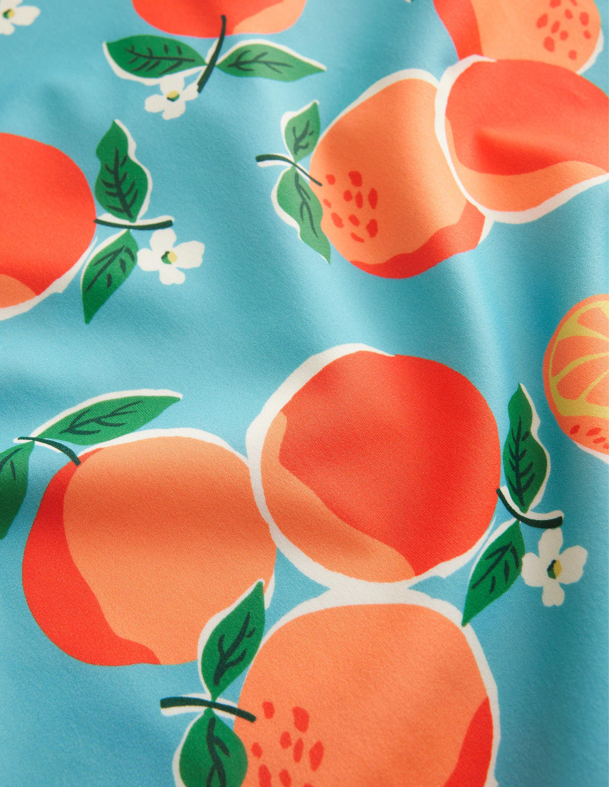 Cross-back Printed Swimsuit-Aqua Blue Oranges-3