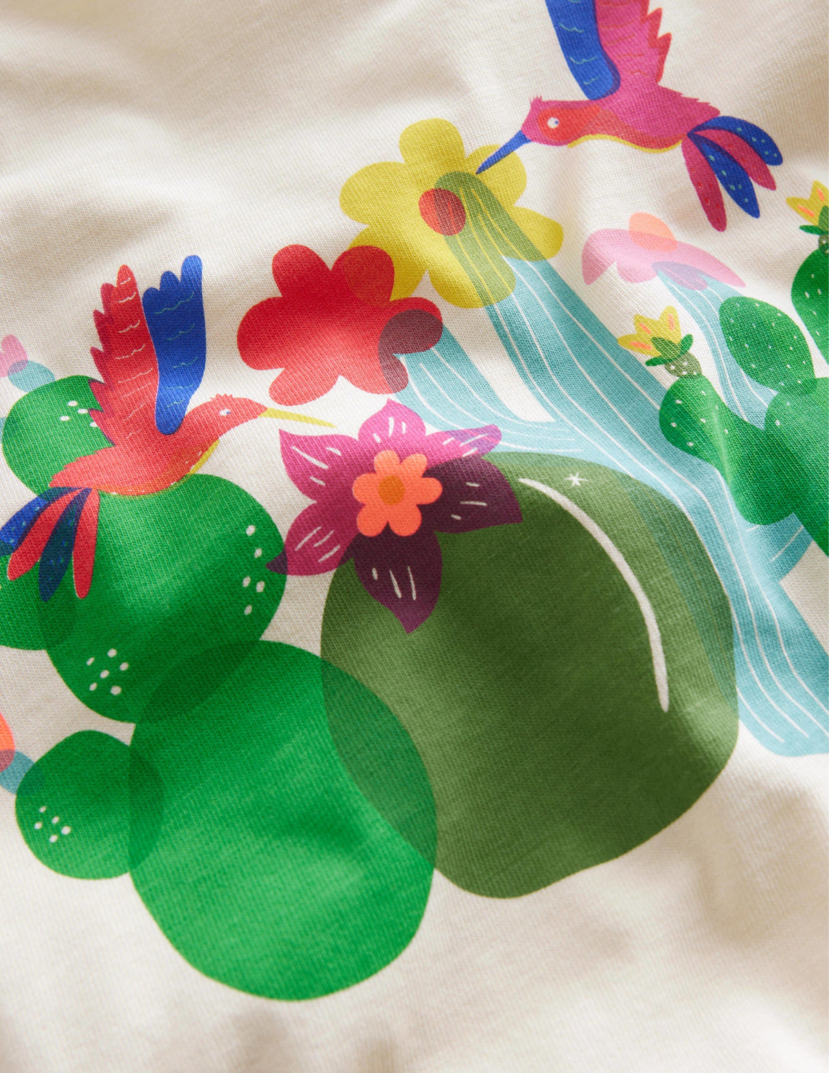 T-shirt à imprimé graphique-Oiseaux crème Dorset - Image 3