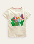T-shirt à imprimé graphique-Oiseaux crème Dorset